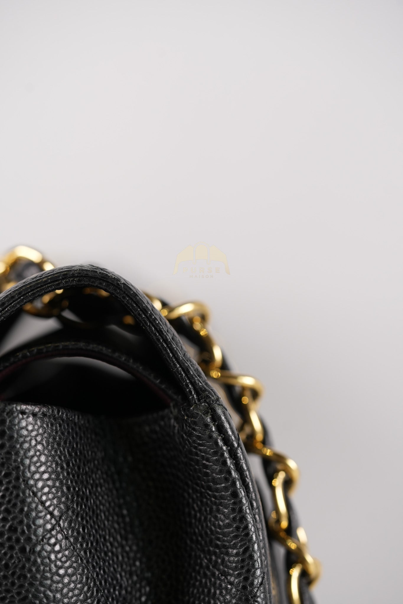 Classic Double Flap Maxi in Black Quilted Caviar Leather & Gold Hardware Series 15 | Purse Maison Luxury Bags Shop