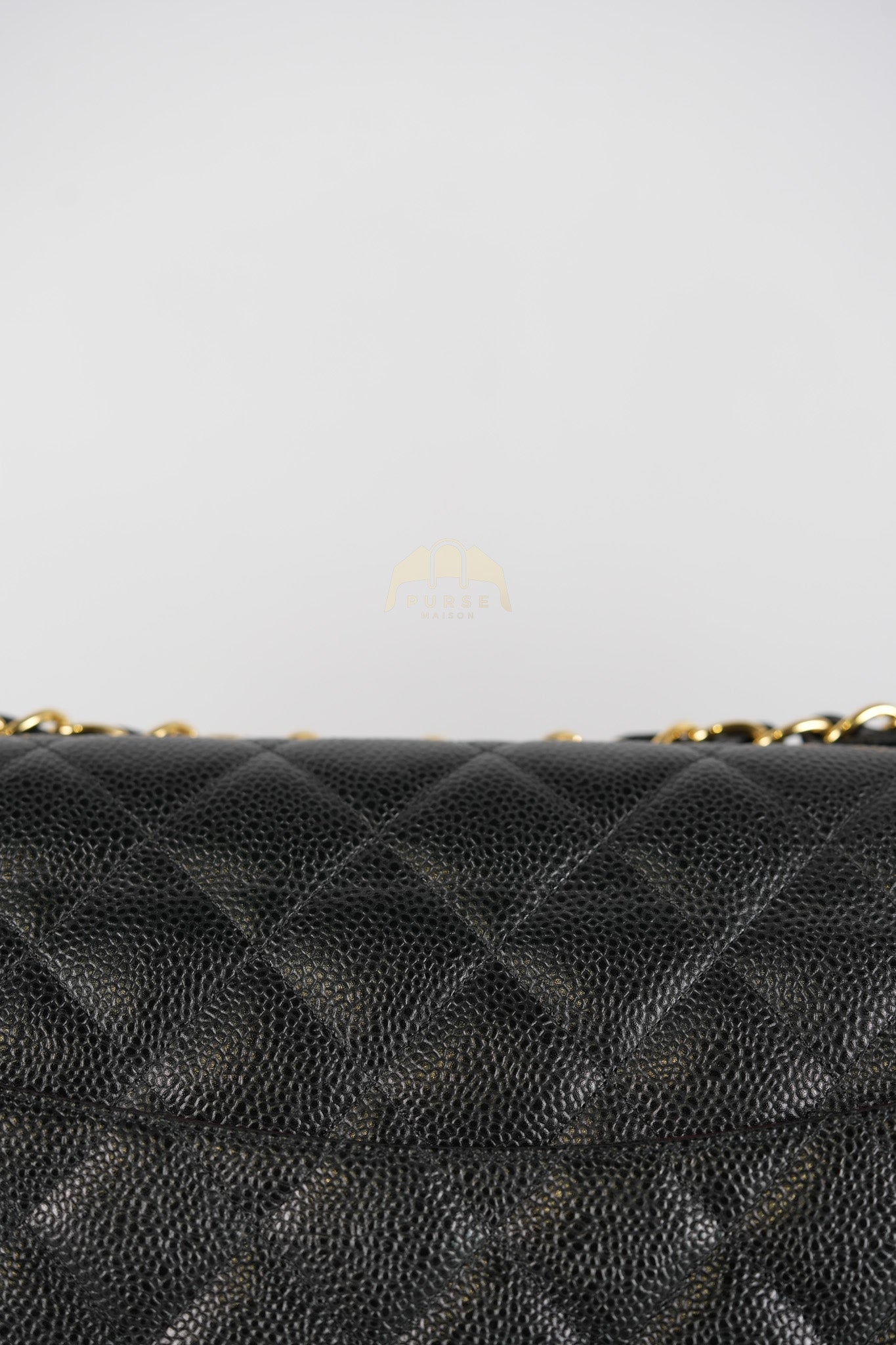 Classic Double Flap Maxi in Black Quilted Caviar Leather & Gold Hardware Series 15 | Purse Maison Luxury Bags Shop