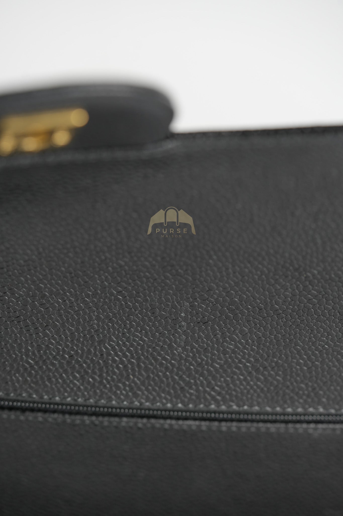 Classic Double Flap Maxi in Black Quilted Caviar Leather & Gold Hardware Series 15 | Purse Maison Luxury Bags Shop