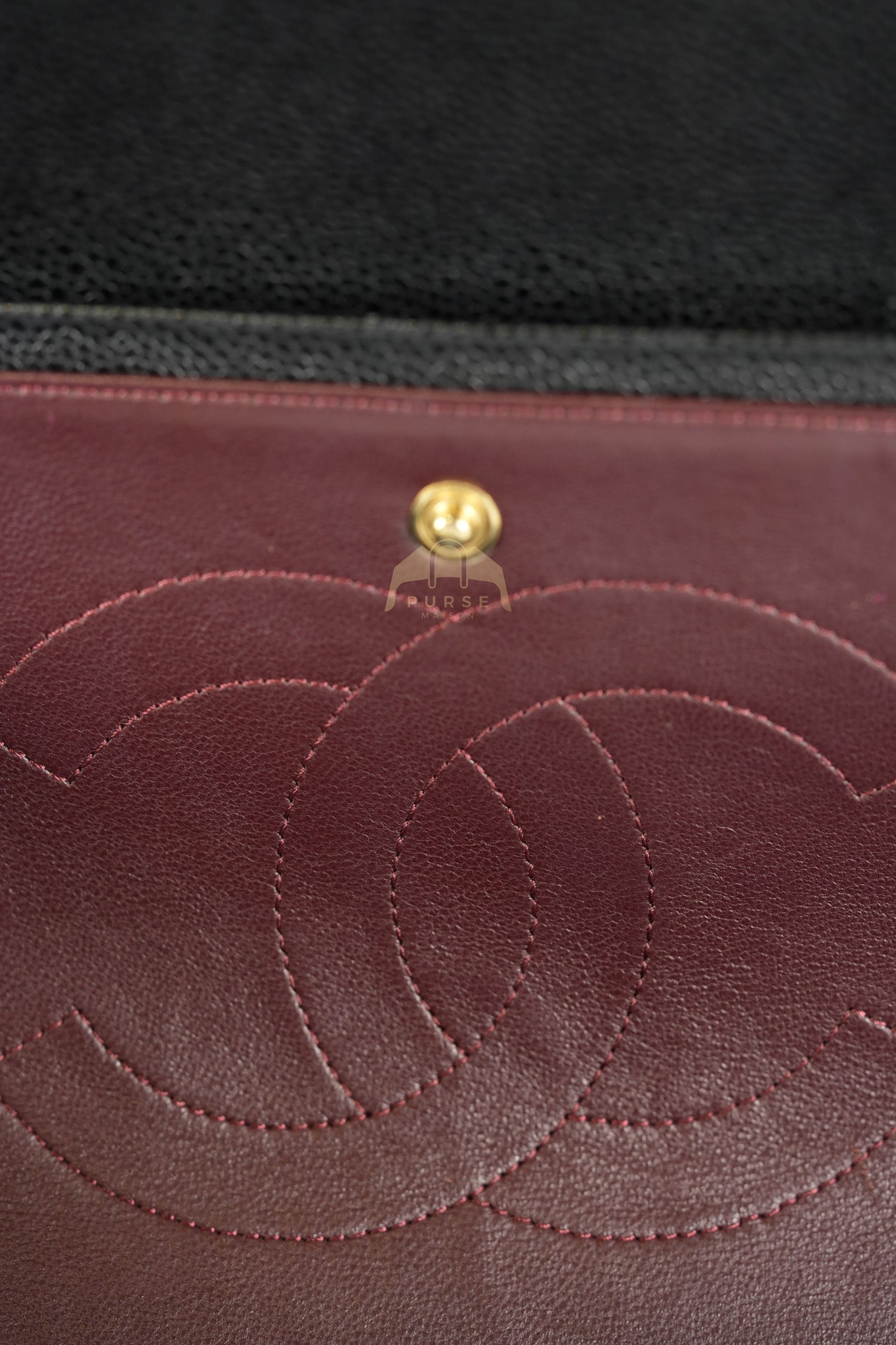 Classic Double Flap Maxi in Black Quilted Caviar Leather & Gold Hardware Series 15 | Purse Maison Luxury Bags Shop