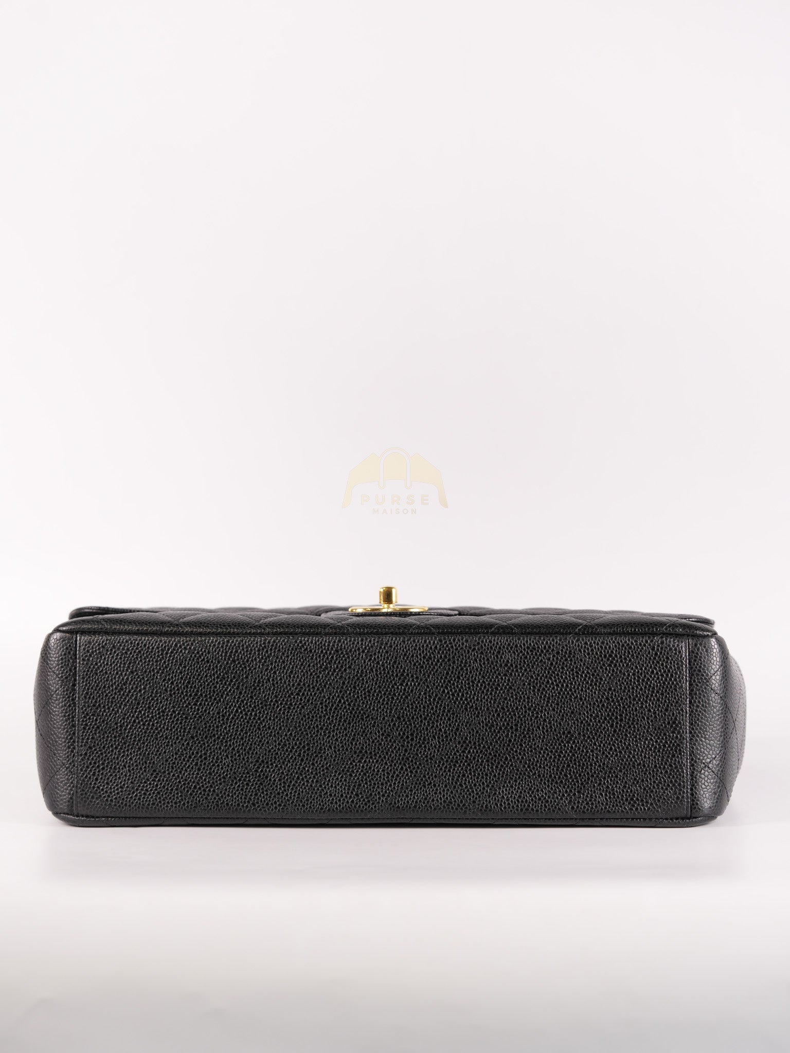 Classic Double Flap Maxi in Black Quilted Caviar Leather & Gold Hardware Series 15 | Purse Maison Luxury Bags Shop
