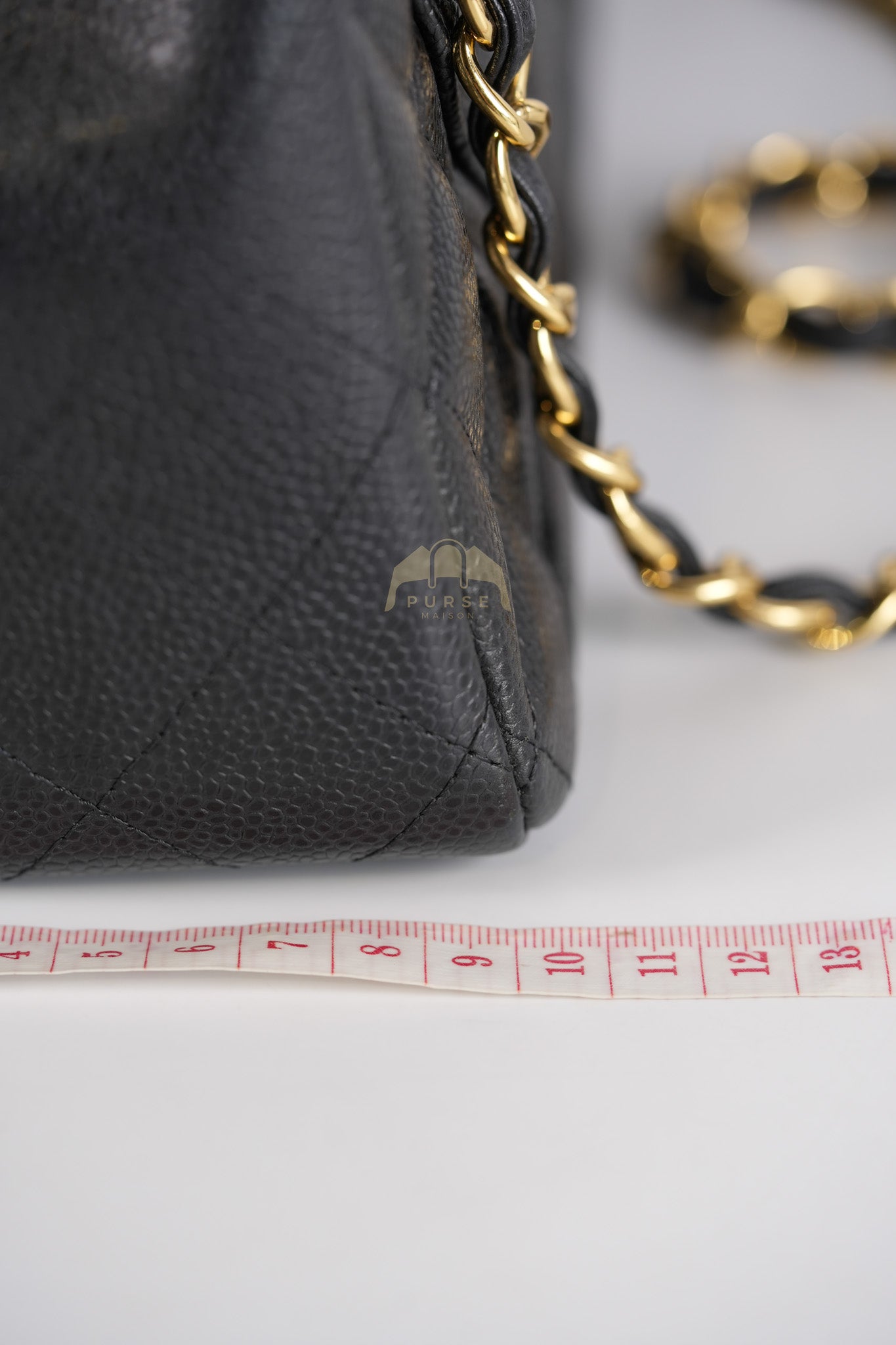 Classic Double Flap Maxi in Black Quilted Caviar Leather & Gold Hardware Series 15 | Purse Maison Luxury Bags Shop