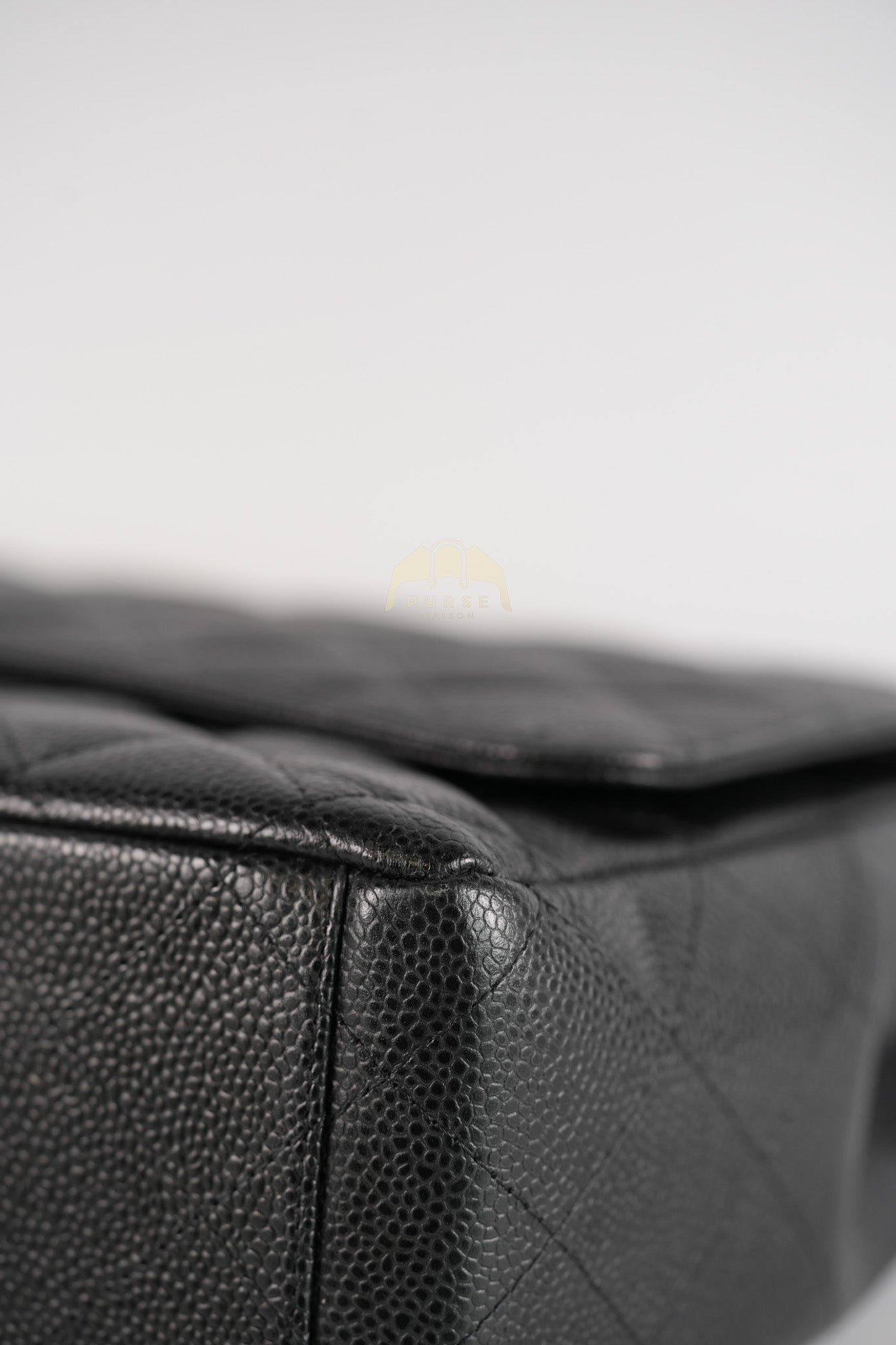 Classic Double Flap Maxi in Black Quilted Caviar Leather & Gold Hardware Series 15 | Purse Maison Luxury Bags Shop