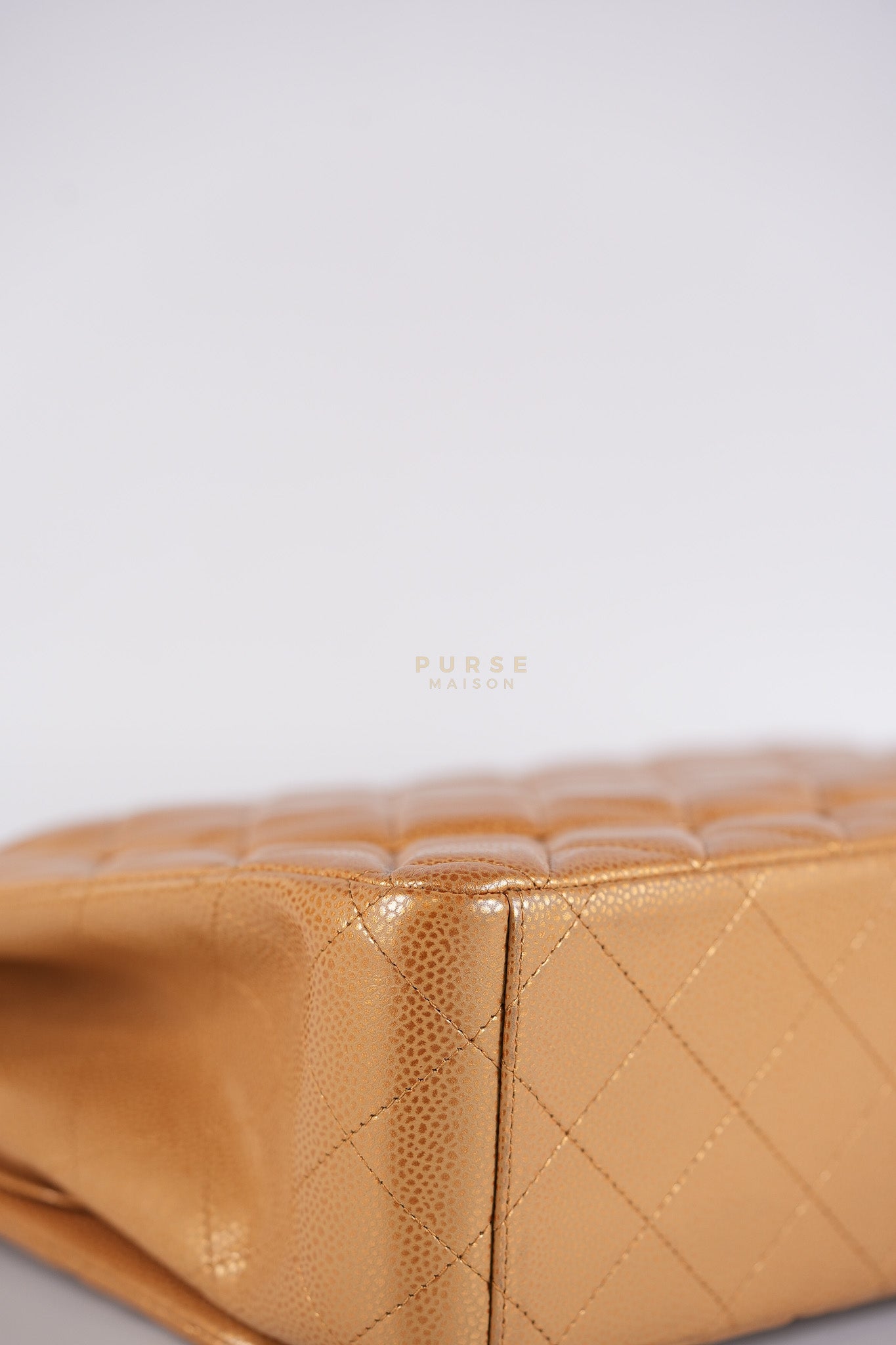 Classic Double Flap Maxi Metallic in Caviar Leather and Silver Hardware Series 14 | Purse Maison Luxury Bags Shop