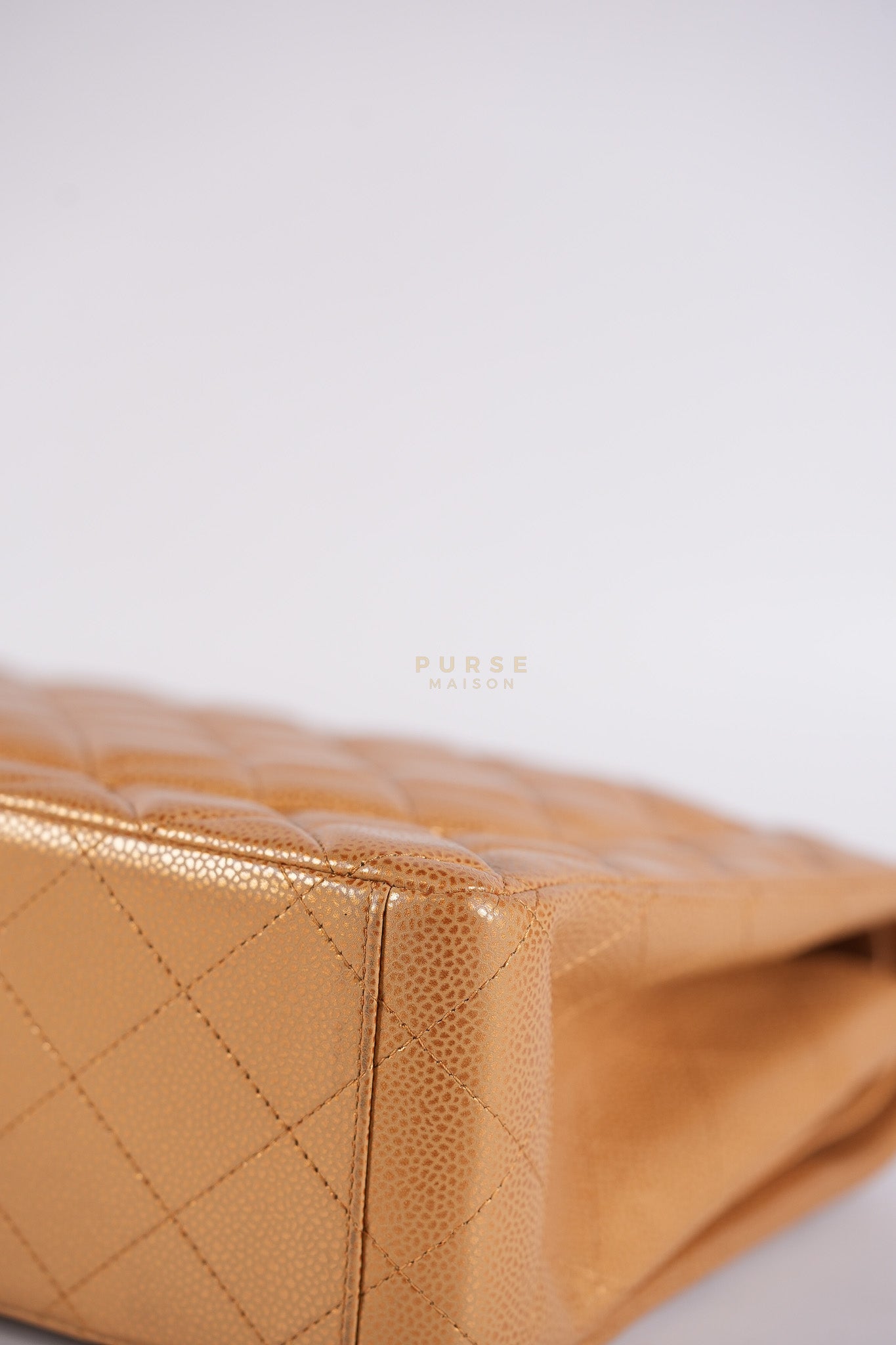 Classic Double Flap Maxi Metallic in Caviar Leather and Silver Hardware Series 14 | Purse Maison Luxury Bags Shop