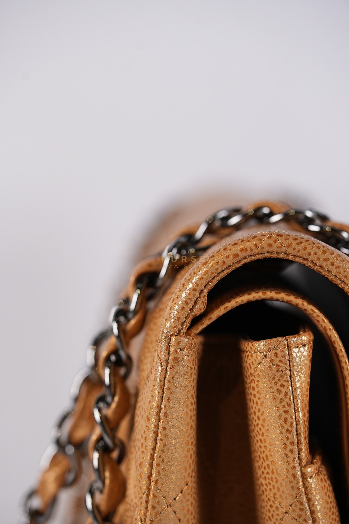 Classic Double Flap Maxi Metallic in Caviar Leather and Silver Hardware Series 14 | Purse Maison Luxury Bags Shop