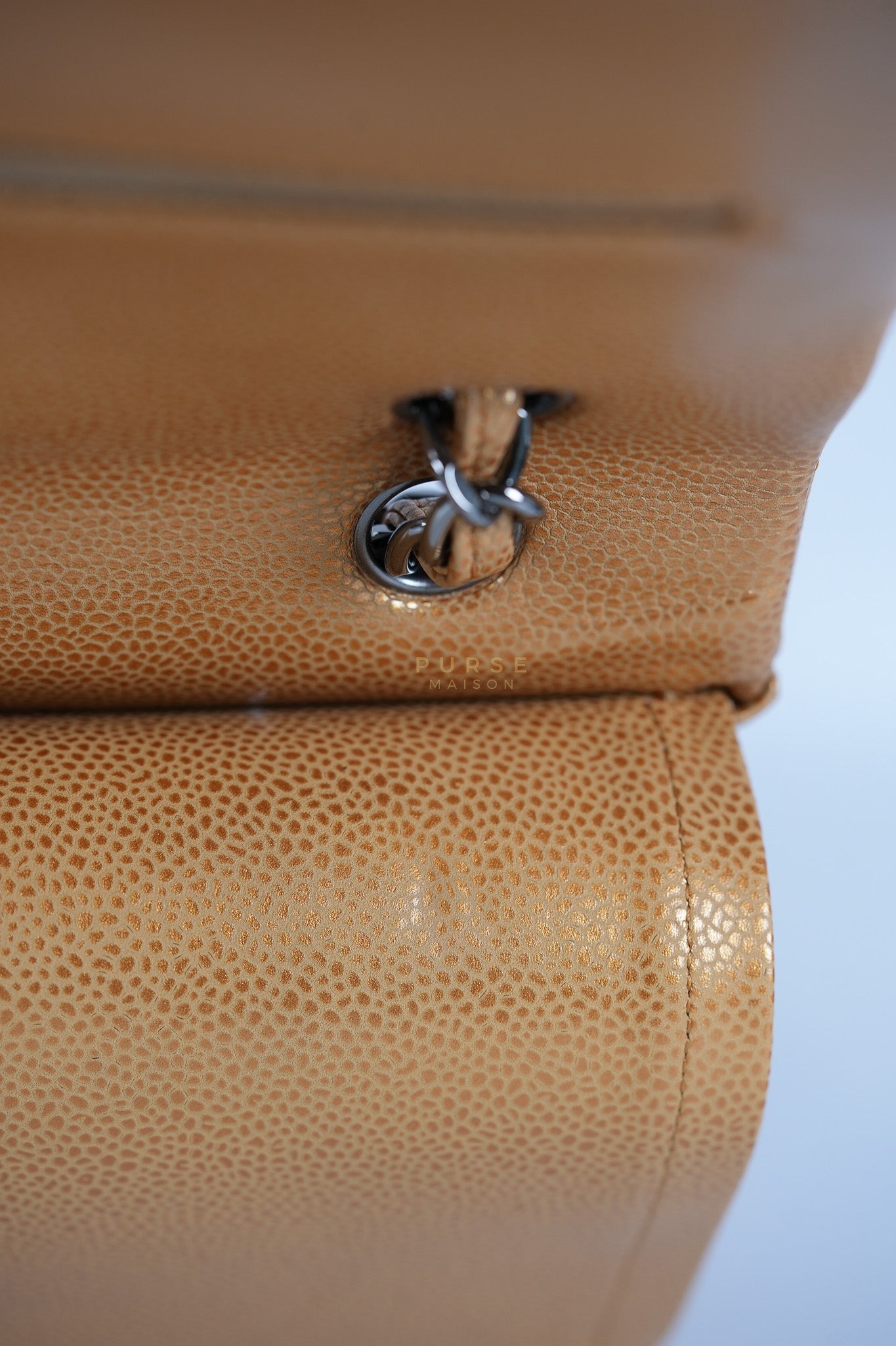 Classic Double Flap Maxi Metallic in Caviar Leather and Silver Hardware Series 14 | Purse Maison Luxury Bags Shop