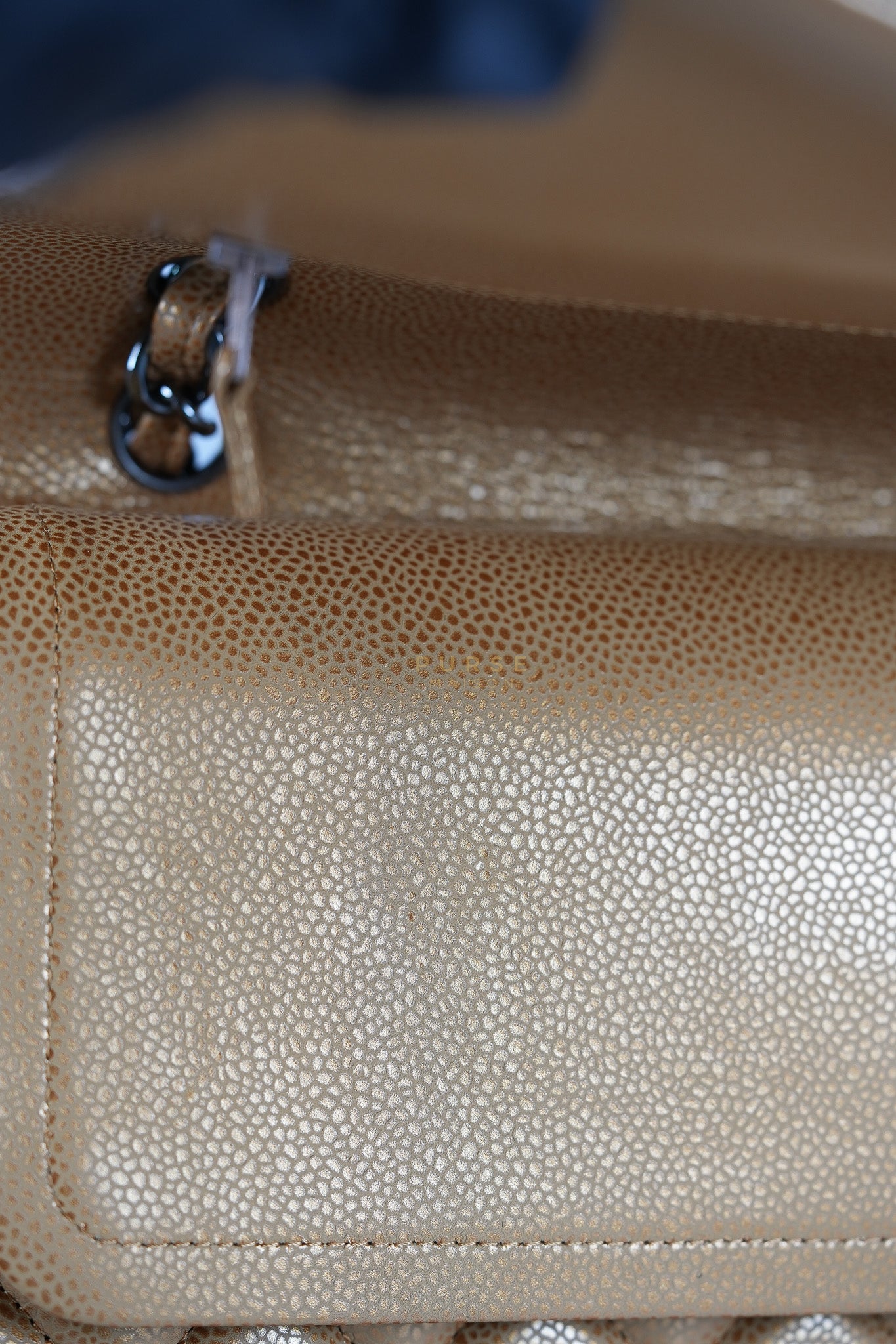 Classic Double Flap Maxi Metallic in Caviar Leather and Silver Hardware Series 14 | Purse Maison Luxury Bags Shop