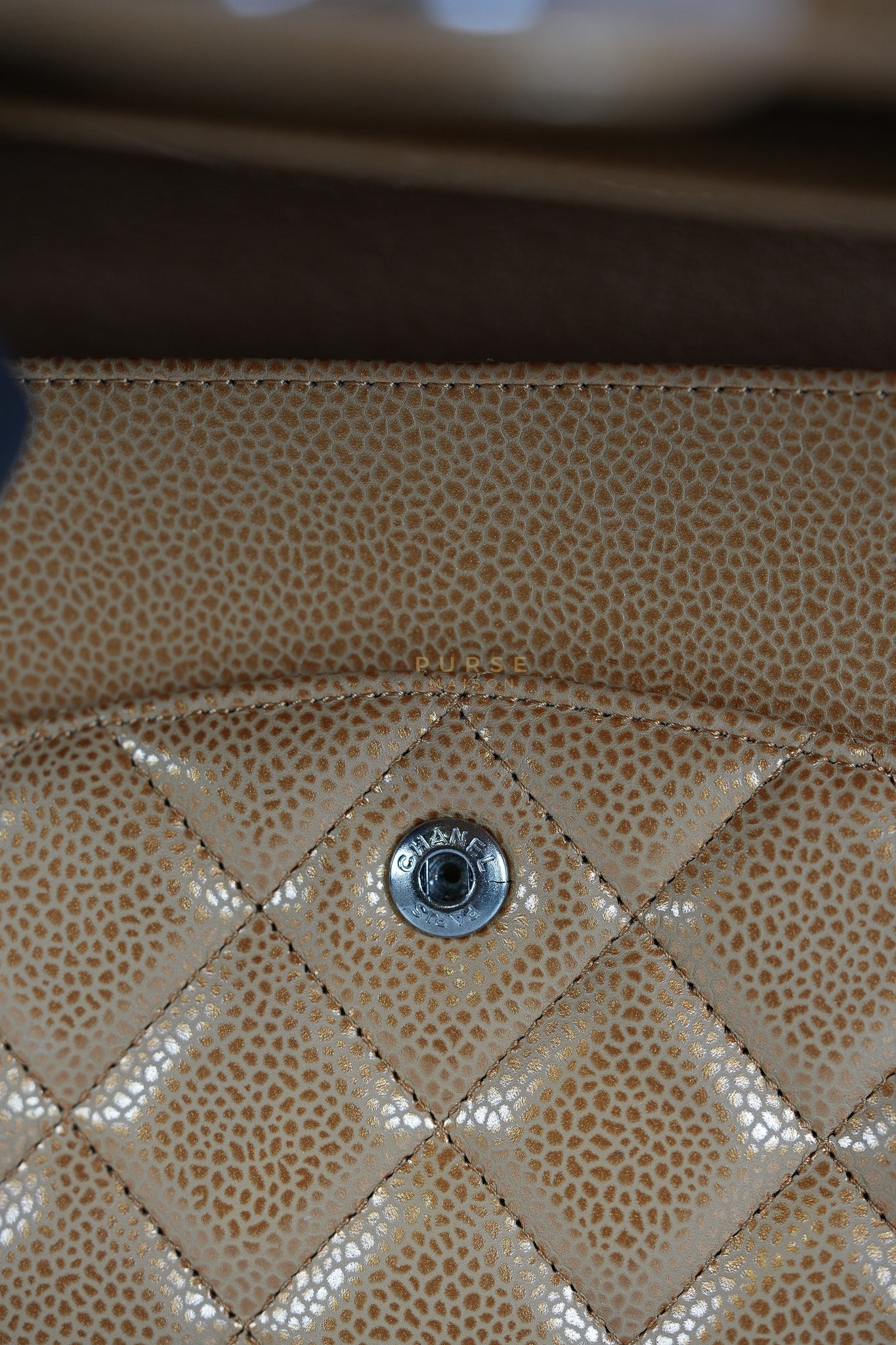 Classic Double Flap Maxi Metallic in Caviar Leather and Silver Hardware Series 14 | Purse Maison Luxury Bags Shop