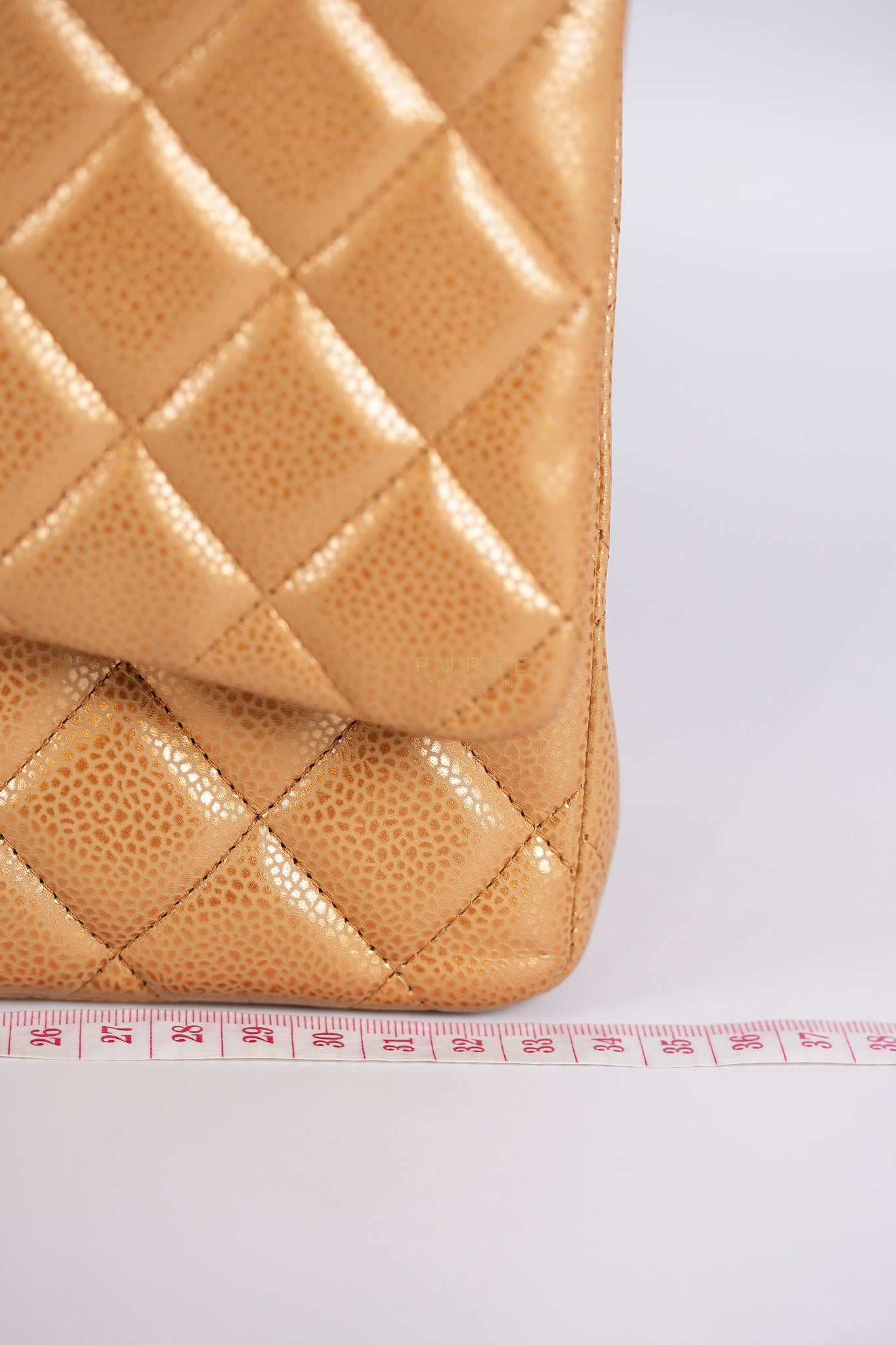 Classic Double Flap Maxi Metallic in Caviar Leather and Silver Hardware Series 14 | Purse Maison Luxury Bags Shop