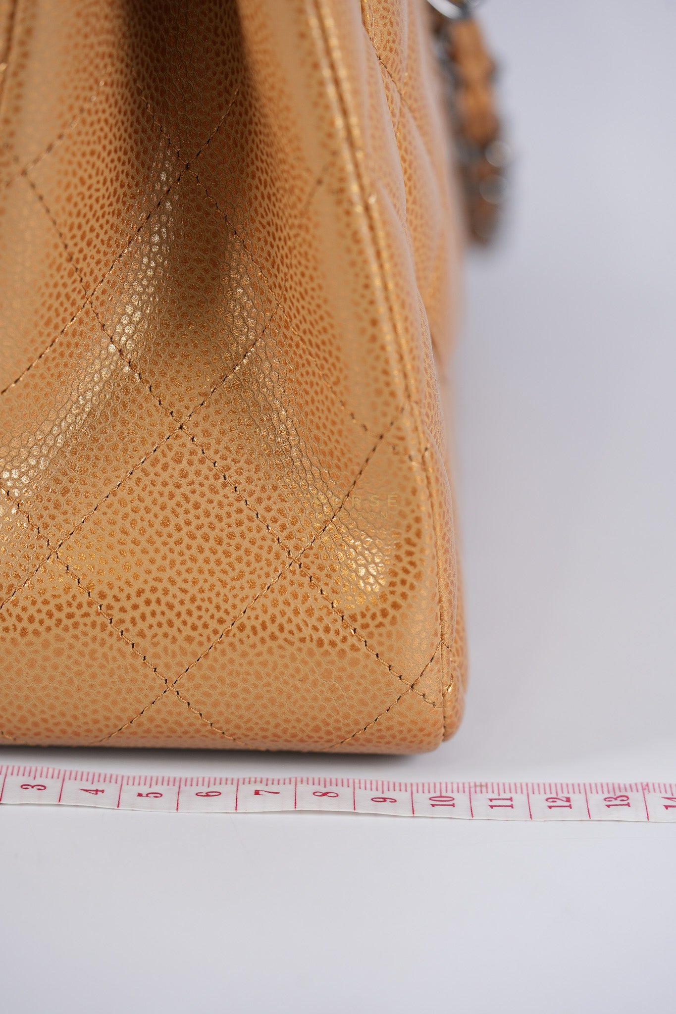 Classic Double Flap Maxi Metallic in Caviar Leather and Silver Hardware Series 14 | Purse Maison Luxury Bags Shop