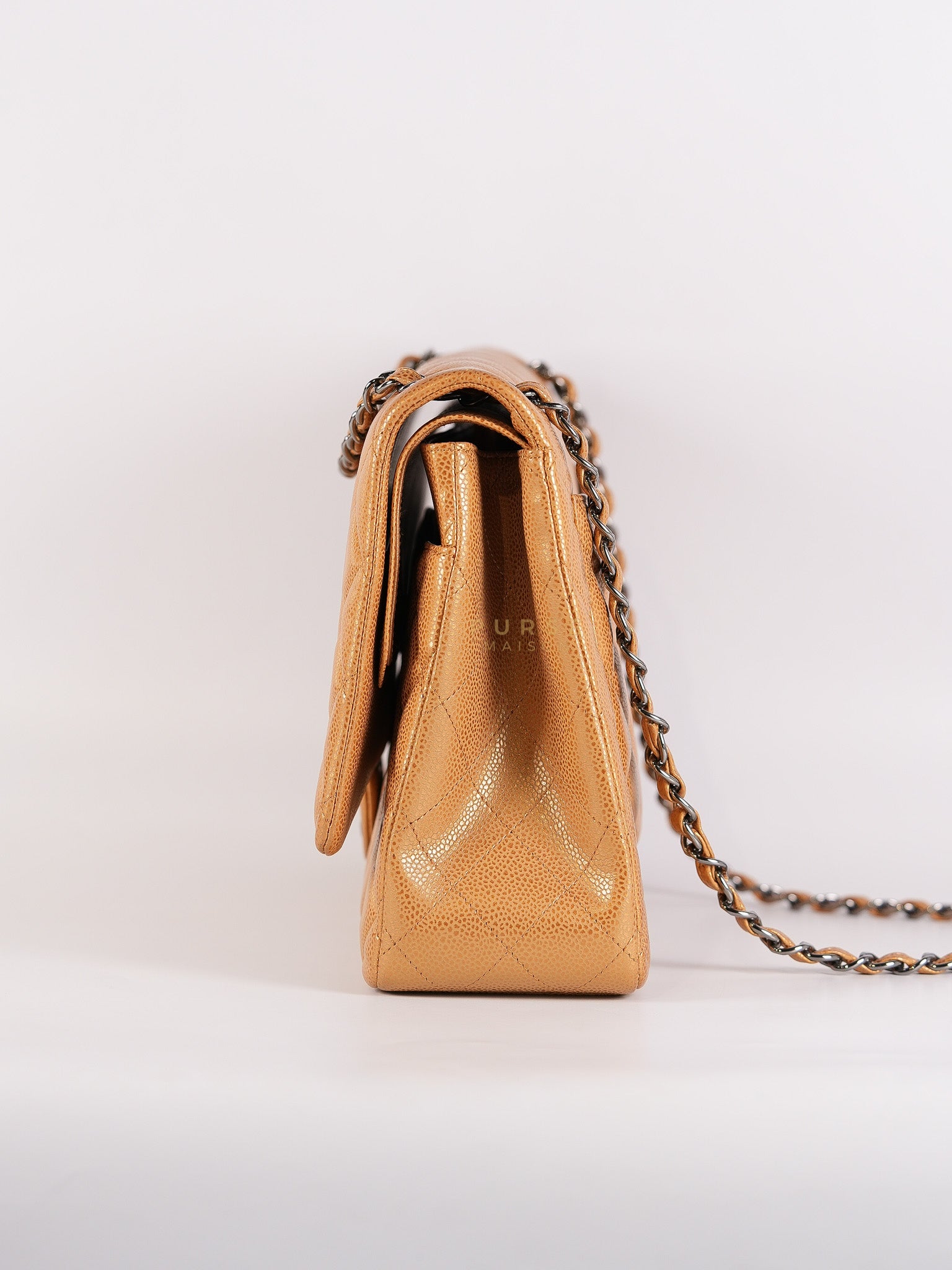 Classic Double Flap Maxi Metallic in Caviar Leather and Silver Hardware Series 14 | Purse Maison Luxury Bags Shop