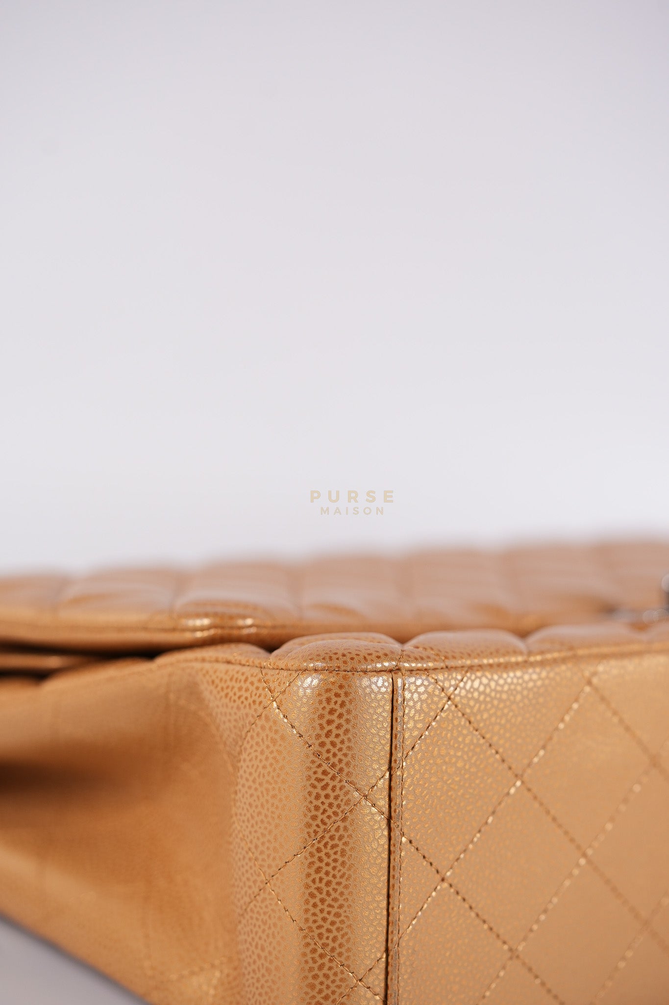 Classic Double Flap Maxi Metallic in Caviar Leather and Silver Hardware Series 14 | Purse Maison Luxury Bags Shop