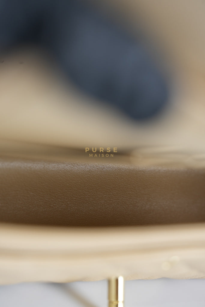 Classic Double Flap Medium Beige Clair in Caviar Leather and Gold Hardware (Microchip) | Purse Maison Luxury Bags Shop