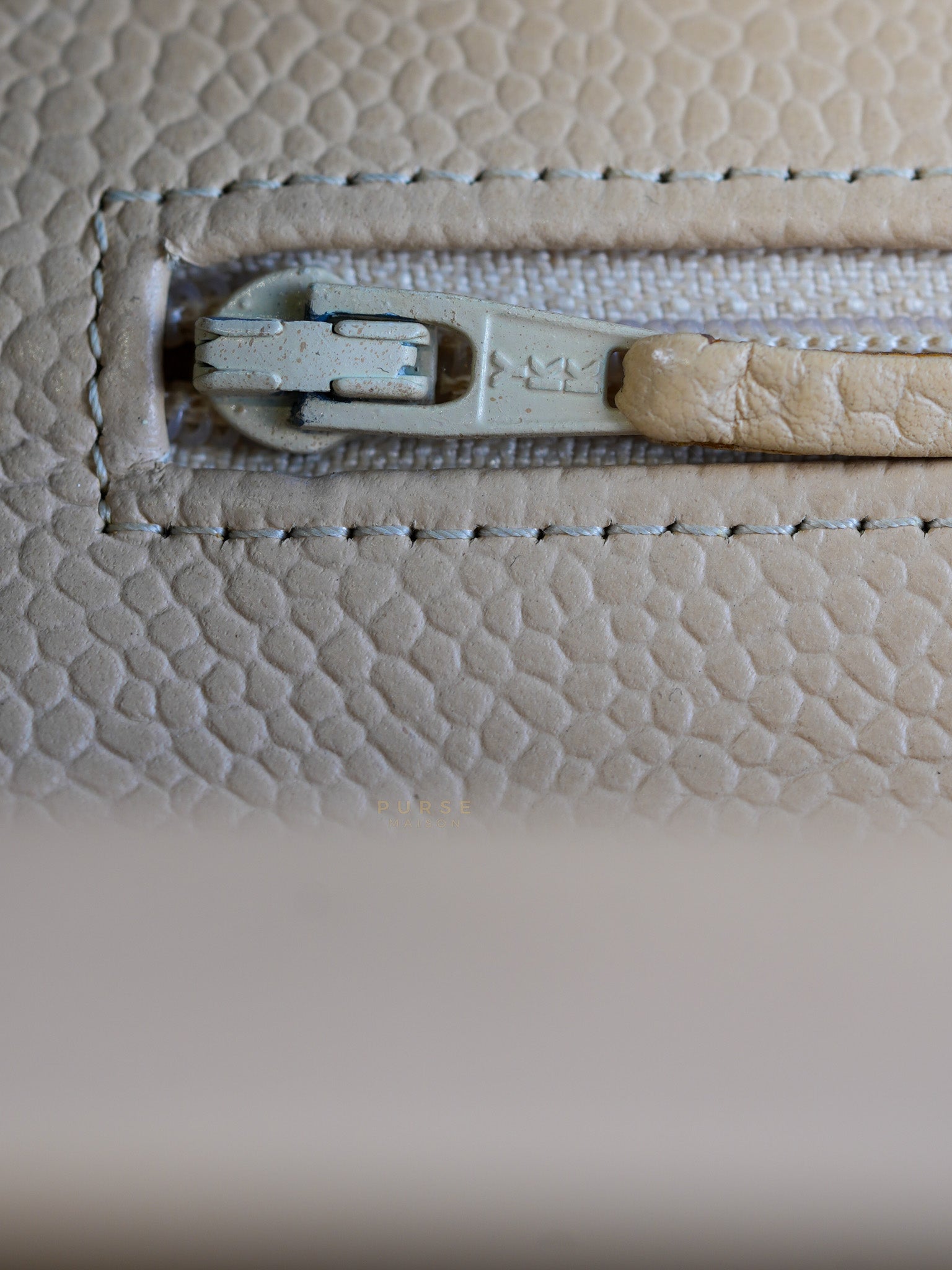Classic Double Flap Medium Beige Clair Quilted Caviar Leather and Silver Hardware Series 19 (Repainted) | Purse Maison Luxury Bags Shop