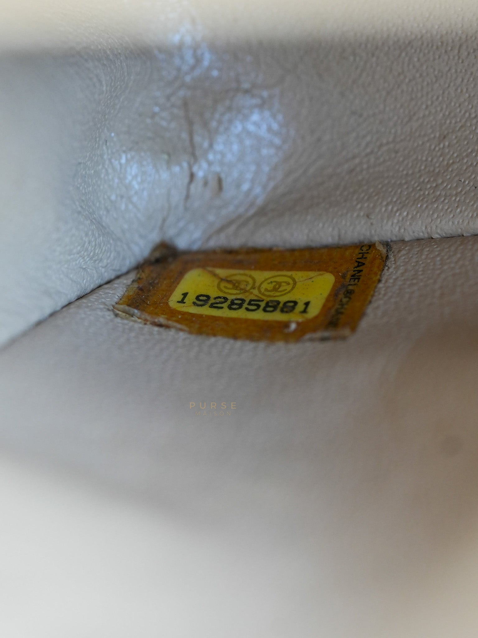 Classic Double Flap Medium Beige Clair Quilted Caviar Leather and Silver Hardware Series 19 (Repainted) | Purse Maison Luxury Bags Shop