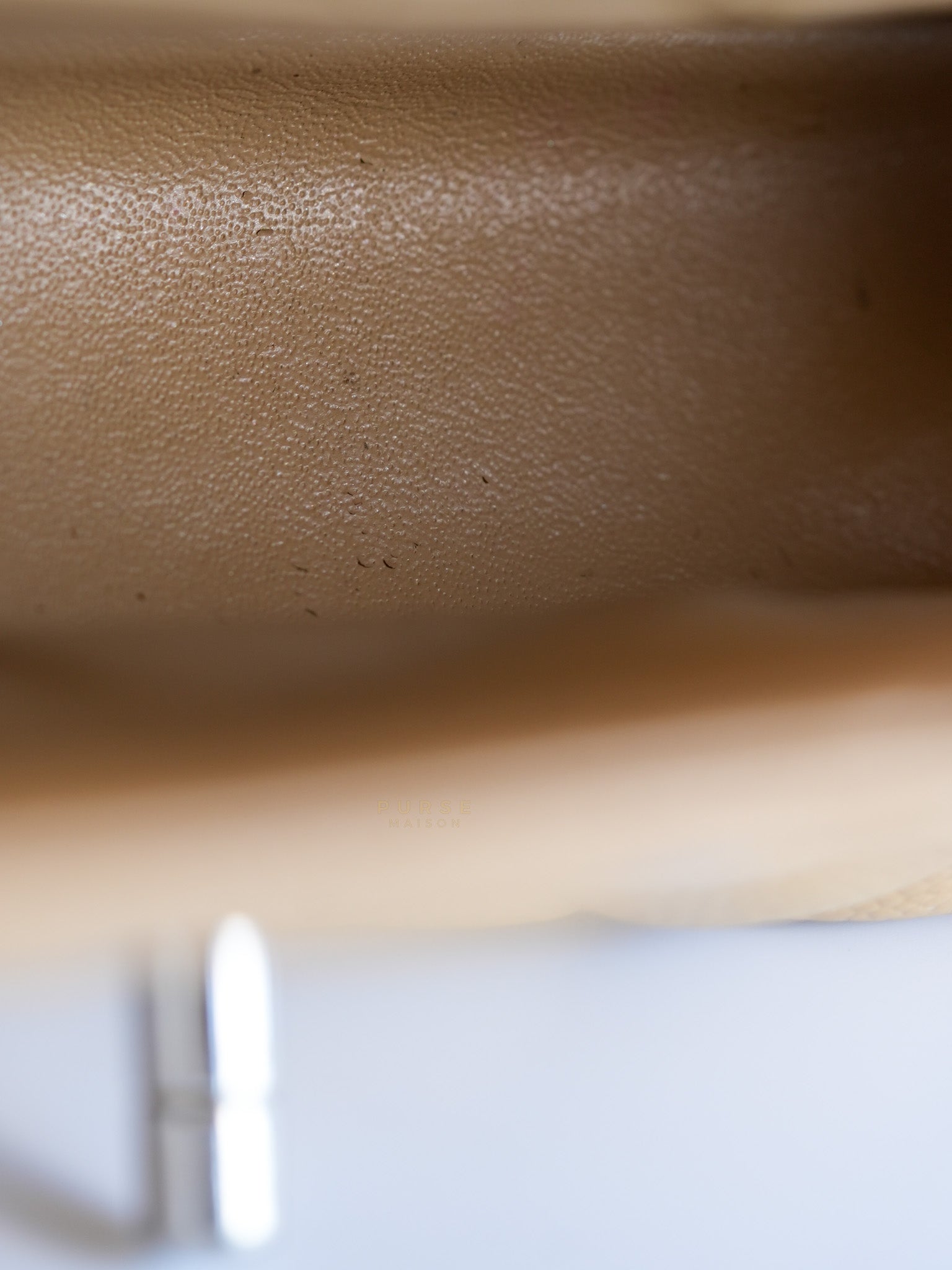 Classic Double Flap Medium Beige Clair Quilted Caviar Leather and Silver Hardware Series 19 (Repainted) | Purse Maison Luxury Bags Shop