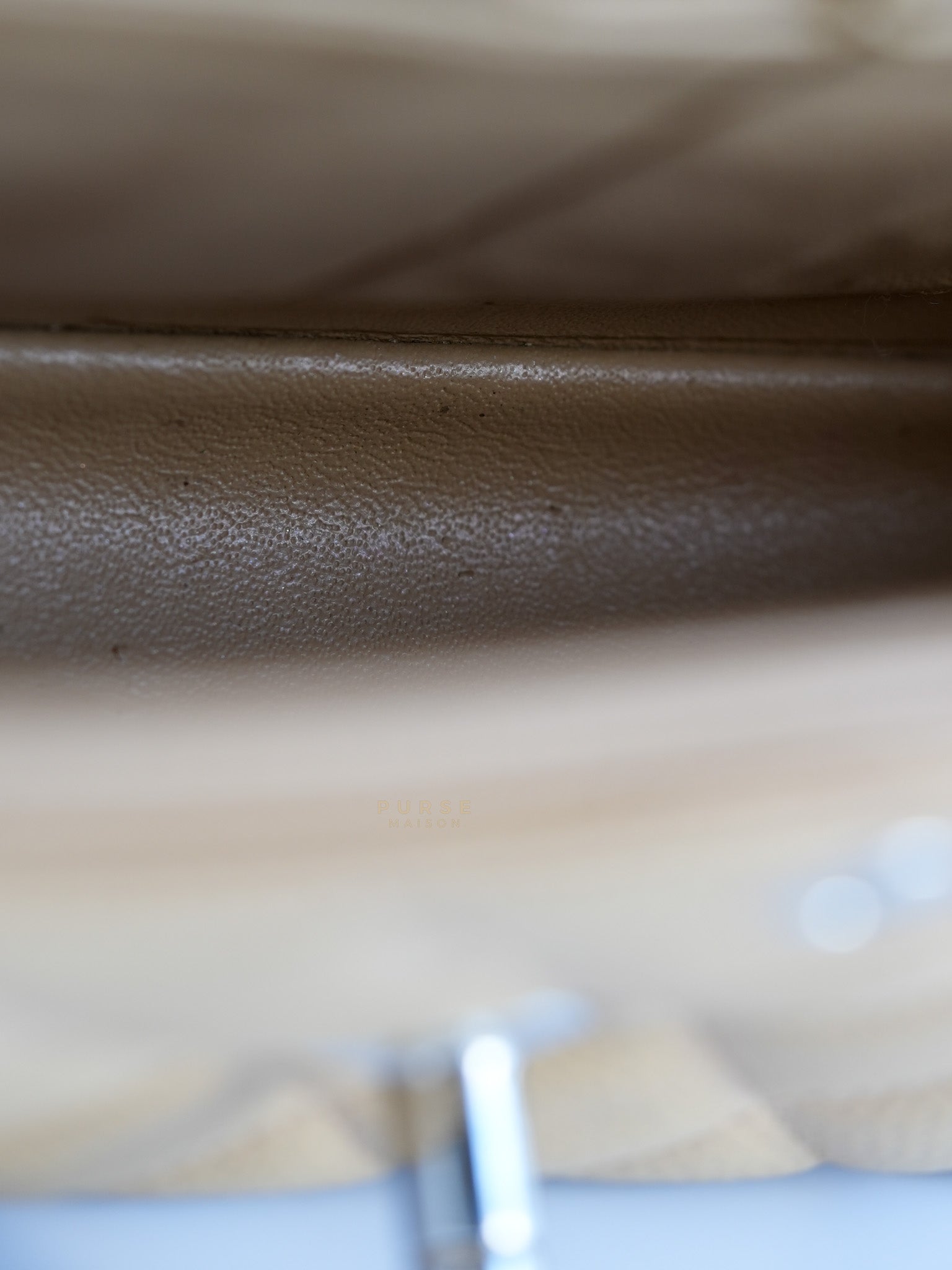 Classic Double Flap Medium Beige Clair Quilted Caviar Leather and Silver Hardware Series 19 (Repainted) | Purse Maison Luxury Bags Shop