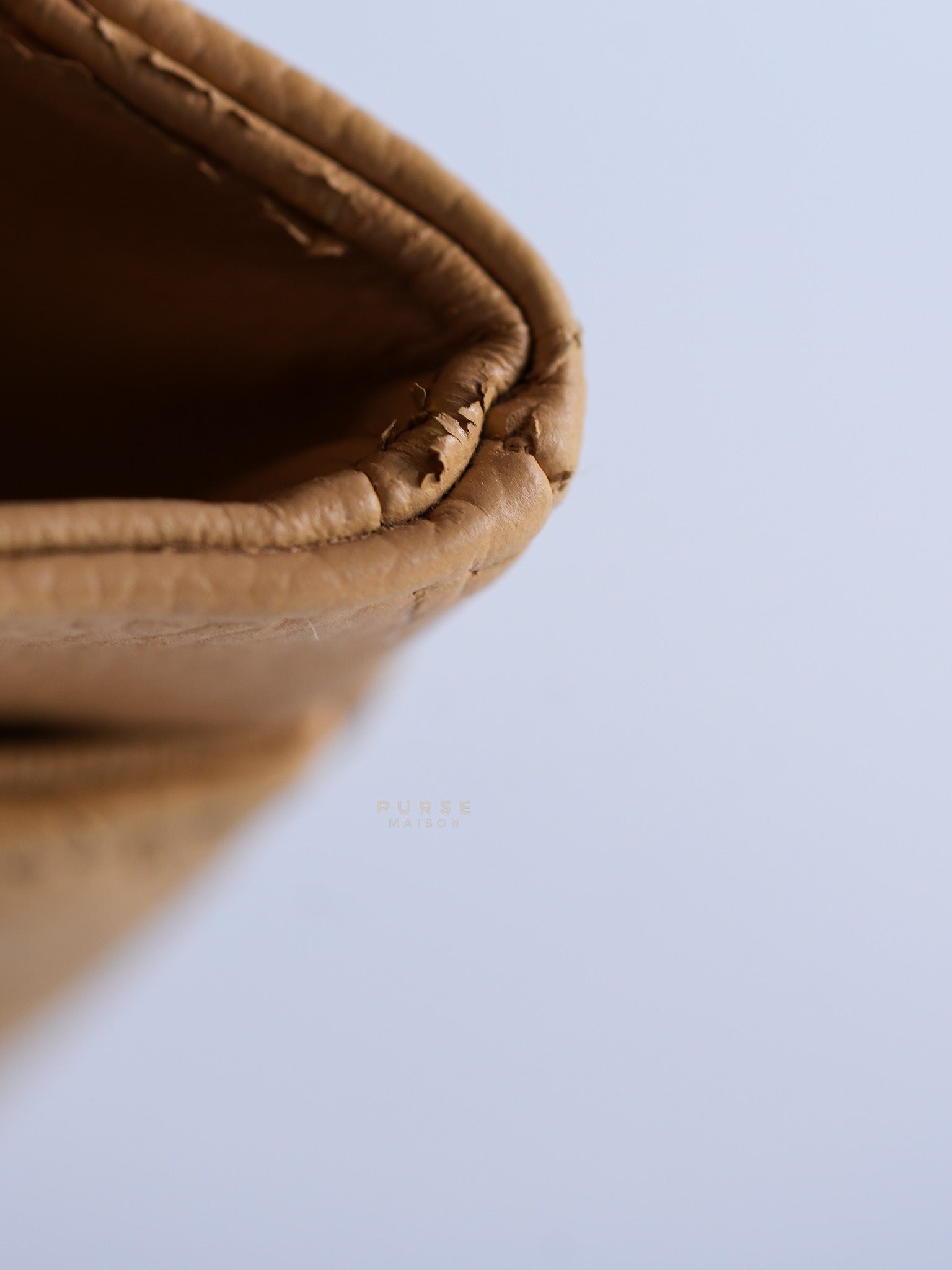 Classic Double Flap Medium Beige Clair Quilted Caviar Leather and Silver Hardware Series 19 (Repainted) | Purse Maison Luxury Bags Shop