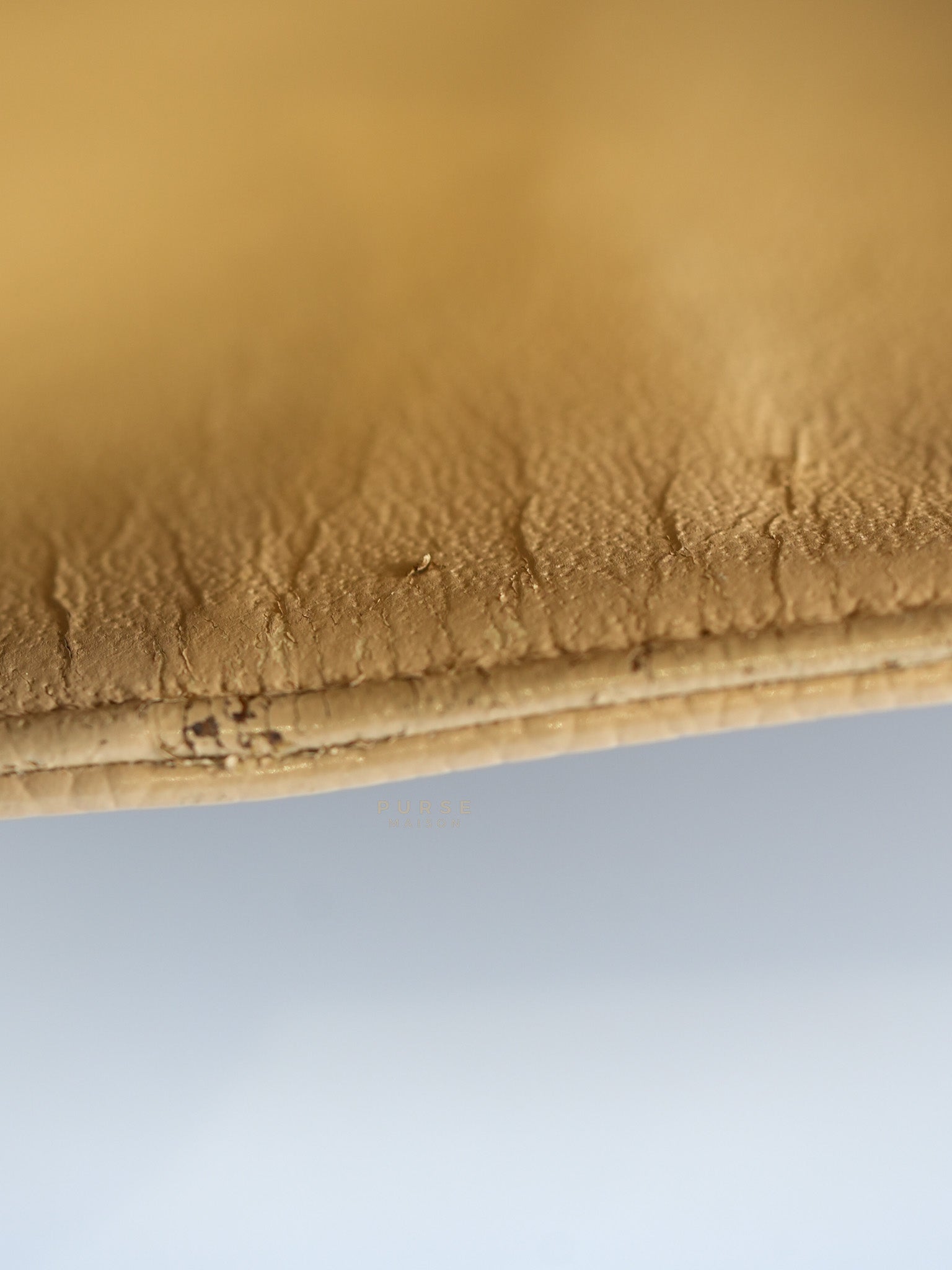 Classic Double Flap Medium Beige Clair Quilted Caviar Leather and Silver Hardware Series 19 (Repainted) | Purse Maison Luxury Bags Shop