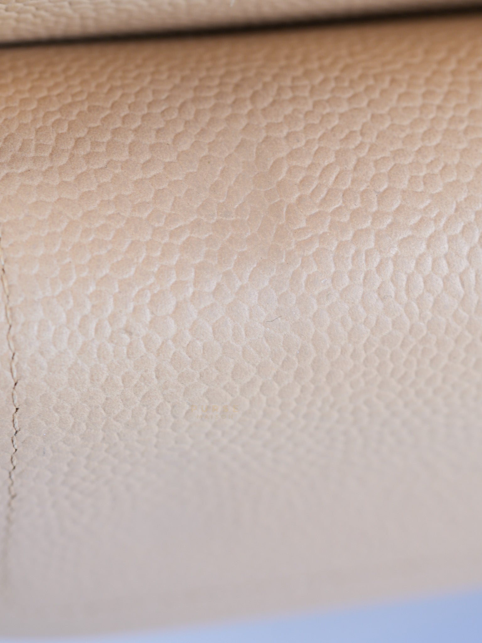 Classic Double Flap Medium Beige Clair Quilted Caviar Leather and Silver Hardware Series 19 (Repainted) | Purse Maison Luxury Bags Shop