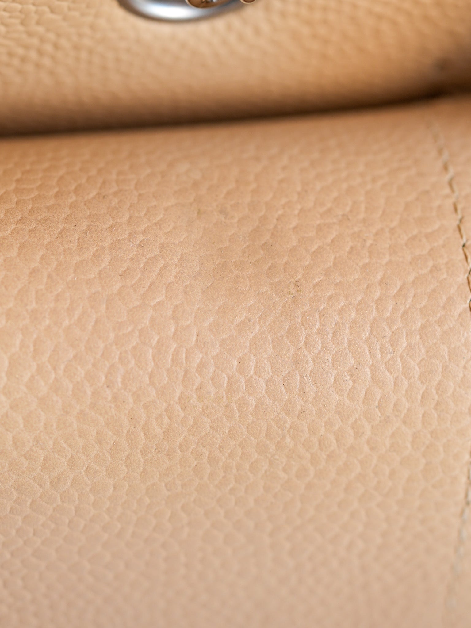 Classic Double Flap Medium Beige Clair Quilted Caviar Leather and Silver Hardware Series 19 (Repainted) | Purse Maison Luxury Bags Shop