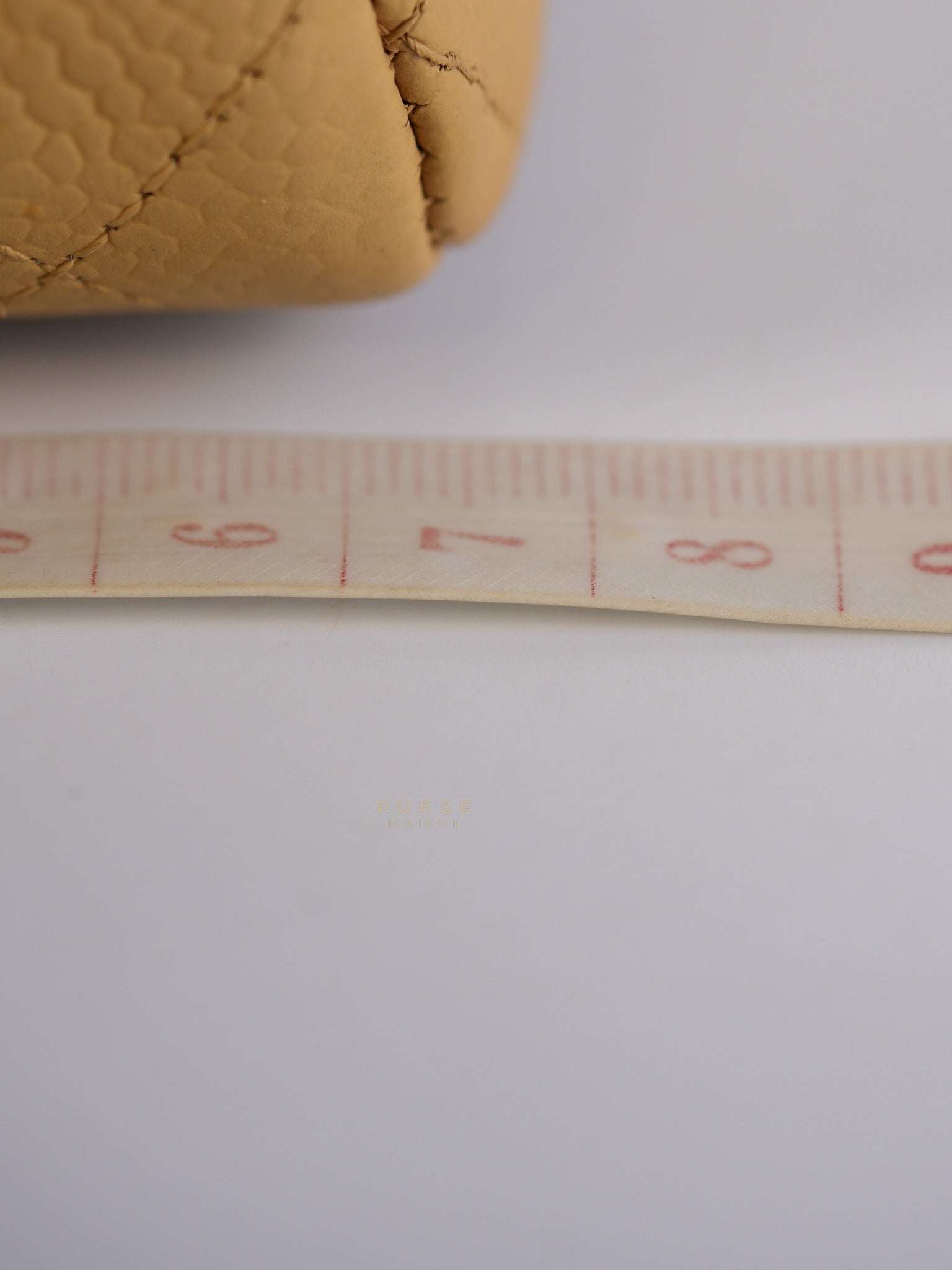 Classic Double Flap Medium Beige Clair Quilted Caviar Leather and Silver Hardware Series 19 (Repainted) | Purse Maison Luxury Bags Shop