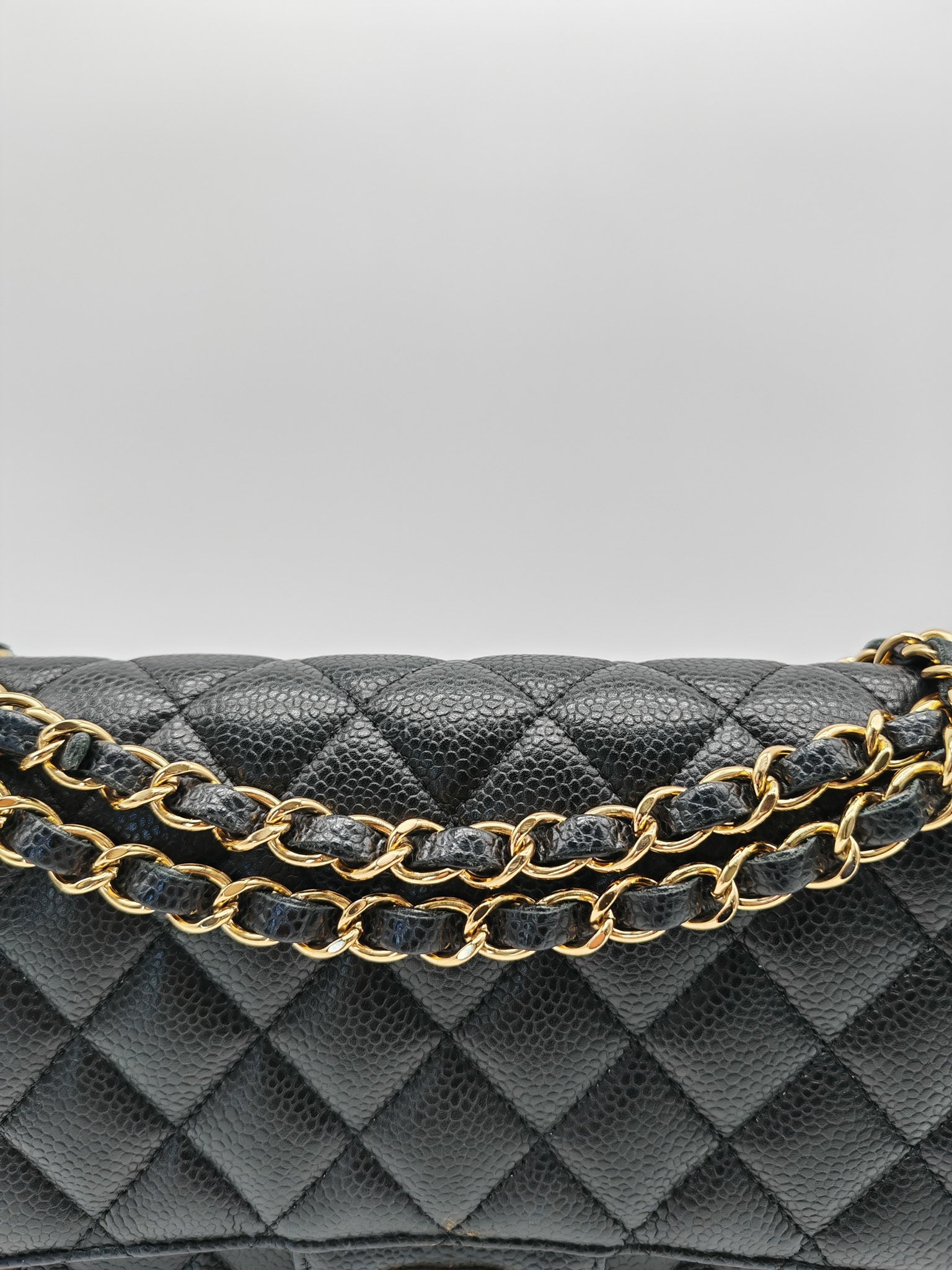 Classic Double Flap Medium Black Caviar Leather In Gold Hardware Series 19 | Purse Maison Luxury Bags Shop
