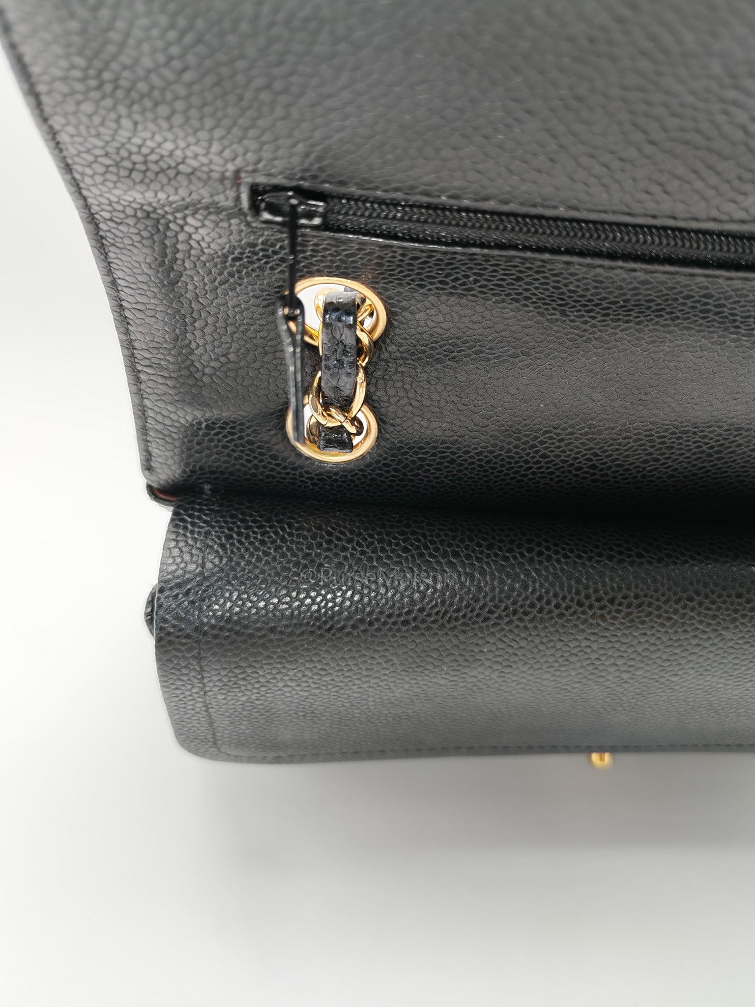 Classic Double Flap Medium Black Caviar Leather In Gold Hardware Series 19 | Purse Maison Luxury Bags Shop