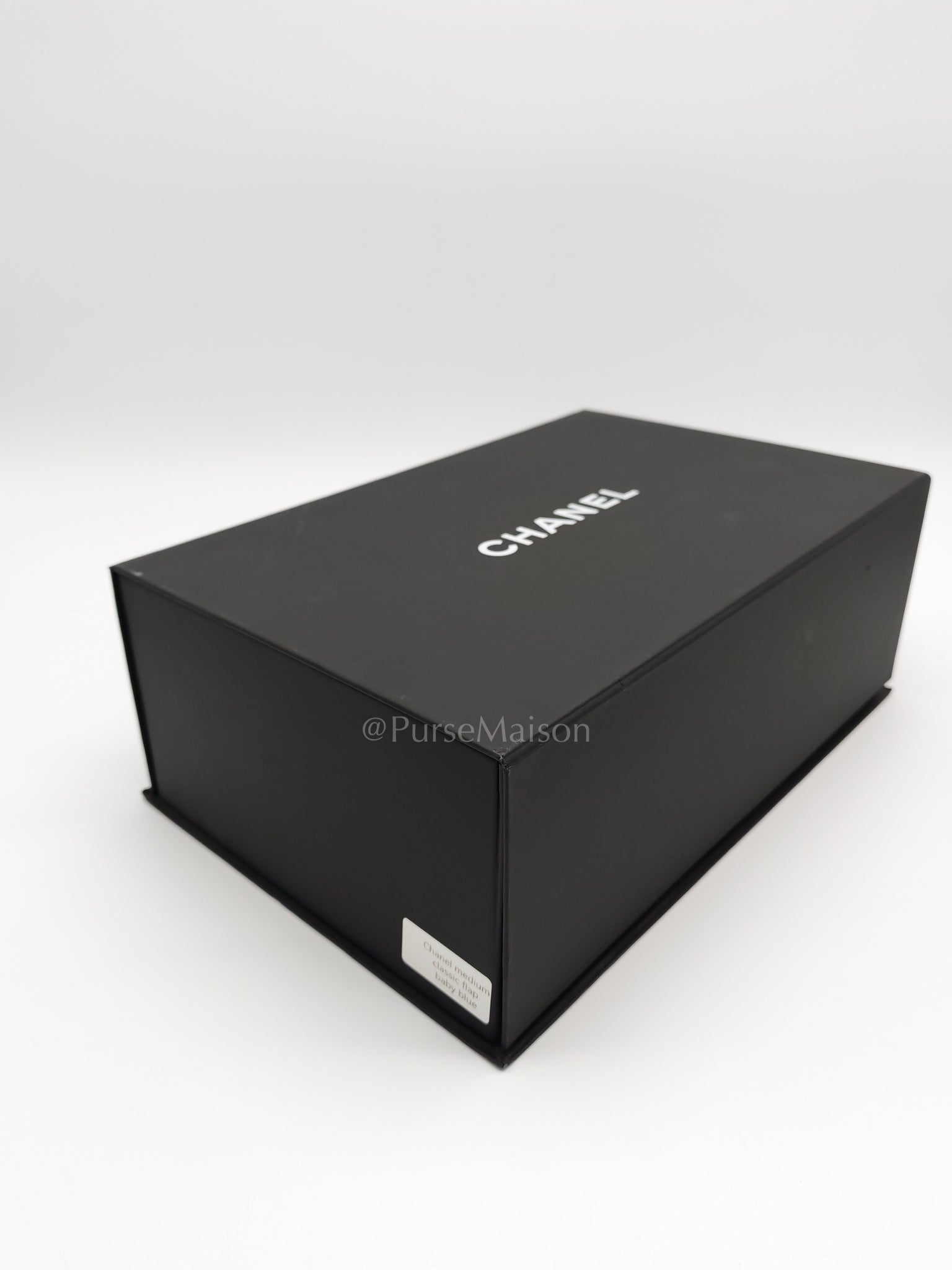 Classic Double Flap Medium Blue Gray in Caviar Leather and Light Gold Hardware (Microchip) | Purse Maison Luxury Bags Shop