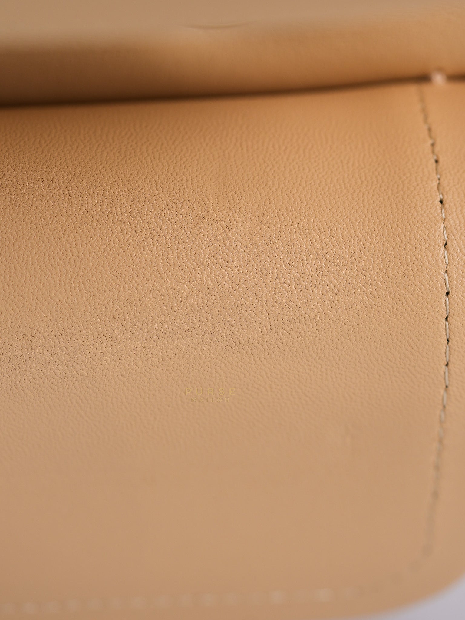 Classic Double Flap Medium in Beige Quilted Lambskin Leather Gold Hardware (Microchip) | Purse Maison Luxury Bags Shop