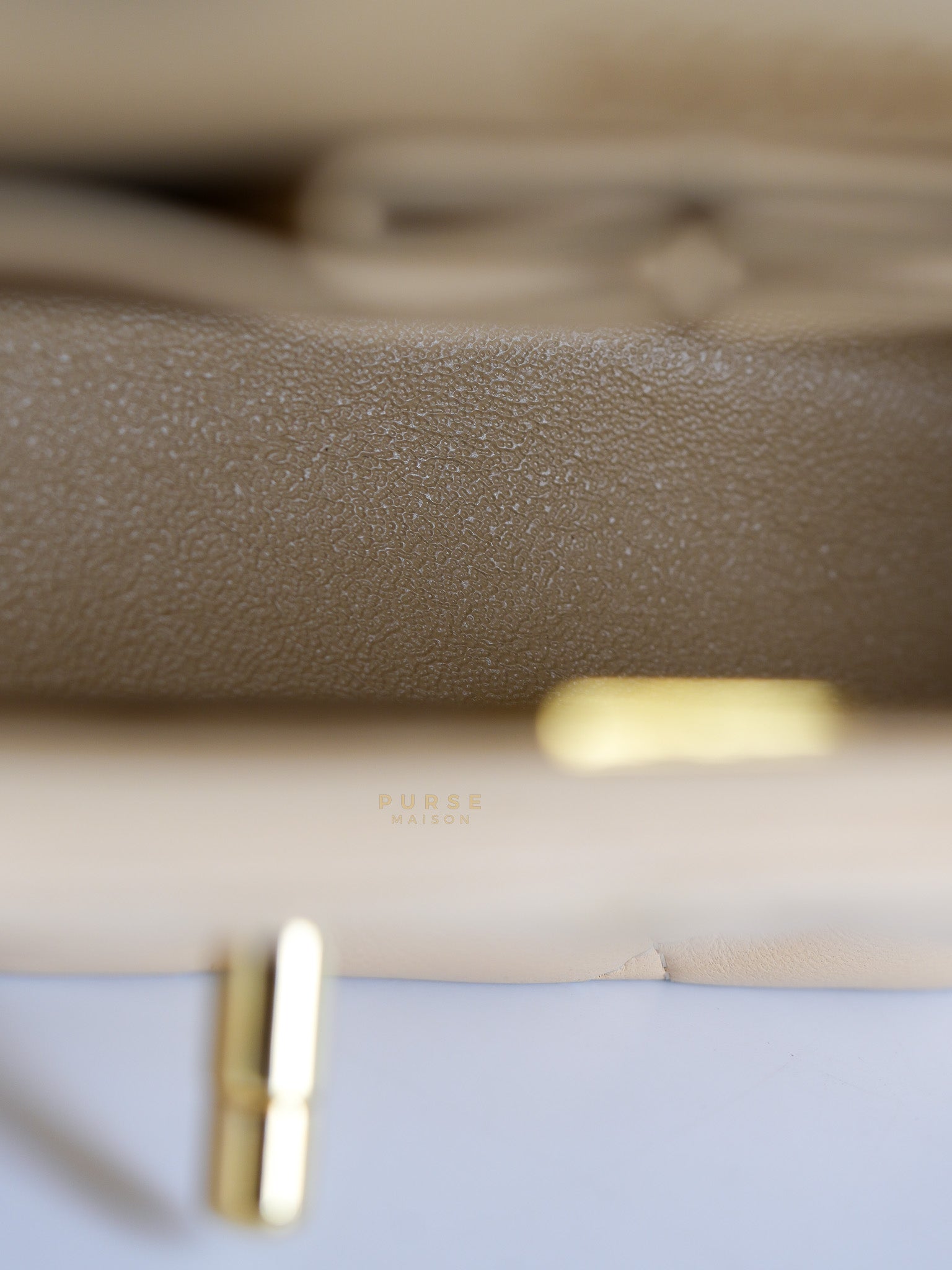 Classic Double Flap Medium in Beige Quilted Lambskin Leather Gold Hardware (Microchip) | Purse Maison Luxury Bags Shop