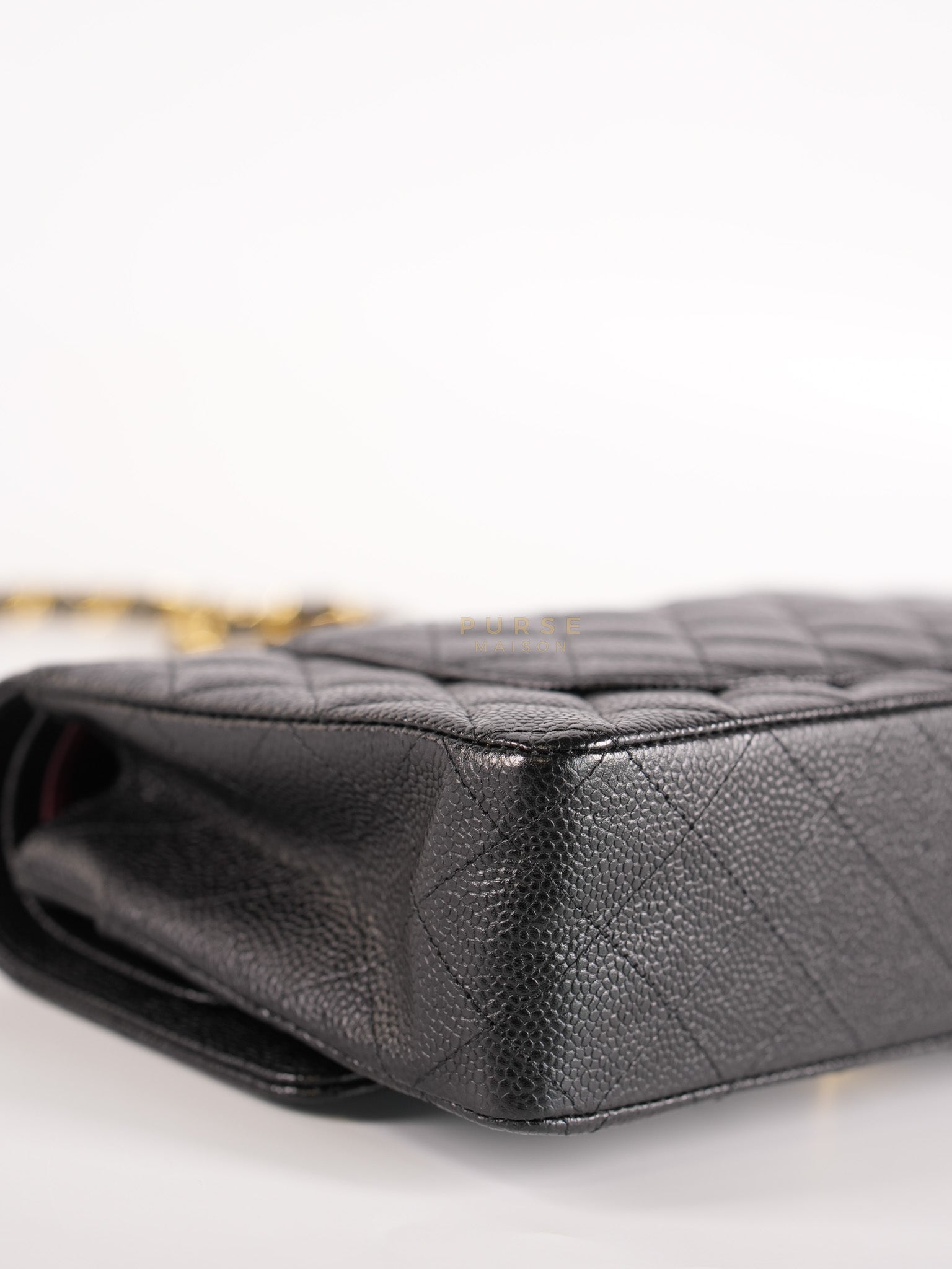 Classic Double Flap Medium in Black Caviar Gold Hardware (Series 20) | Purse Maison Luxury Bags Shop