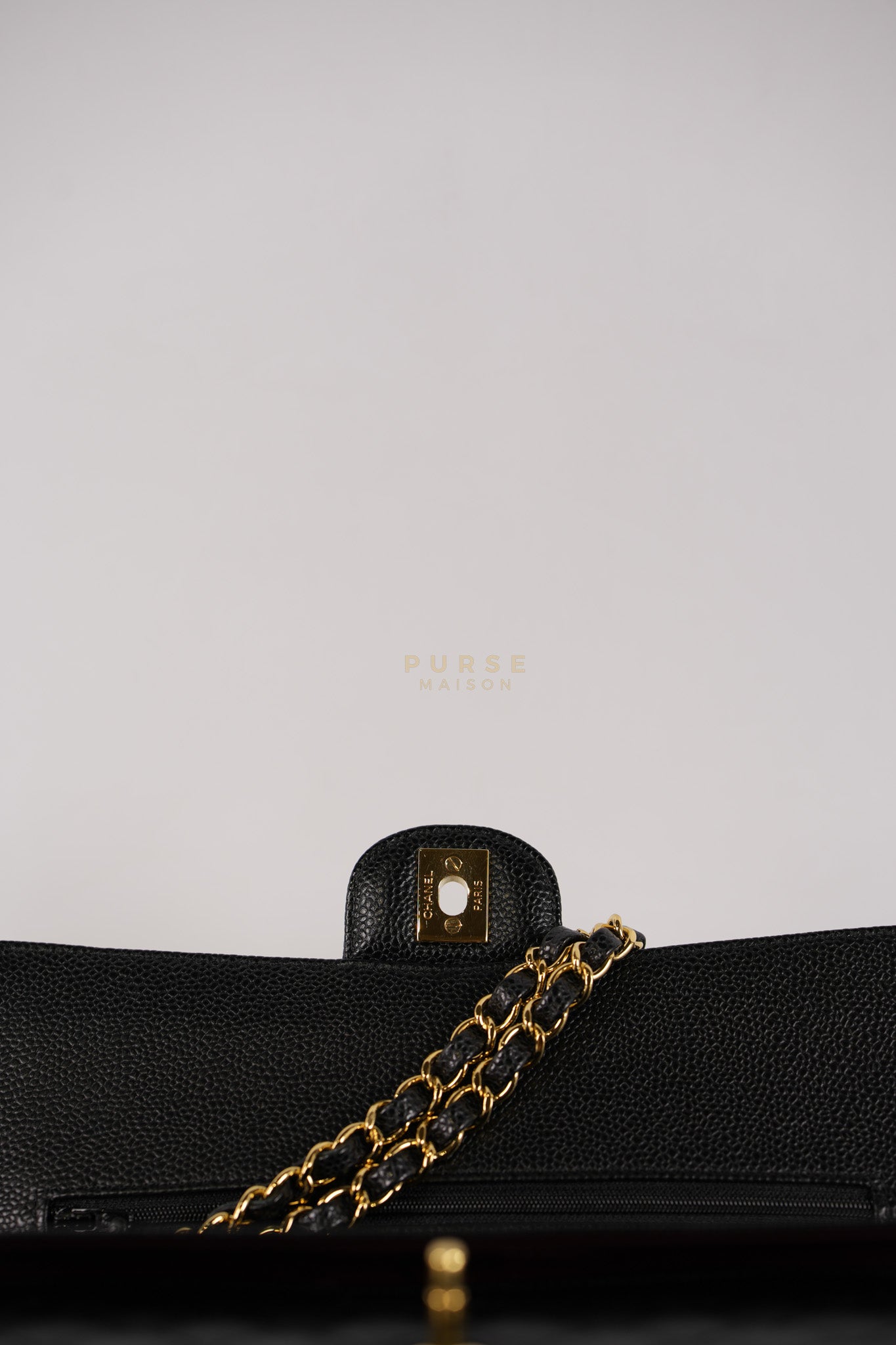 Classic Double Flap Medium in Black Caviar Gold Hardware (Series 20) | Purse Maison Luxury Bags Shop