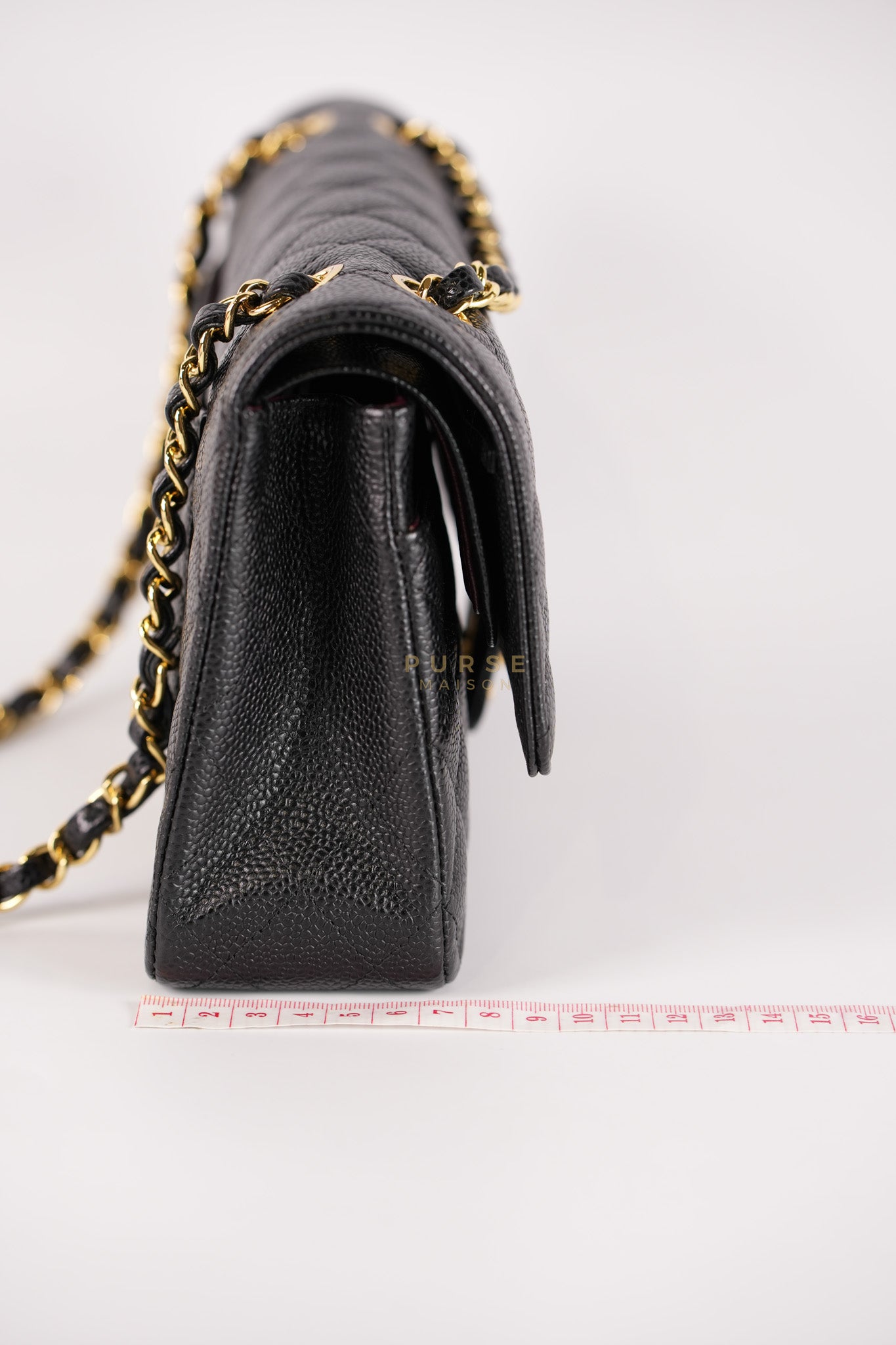 Classic Double Flap Medium in Black Caviar Gold Hardware (Series 20) | Purse Maison Luxury Bags Shop