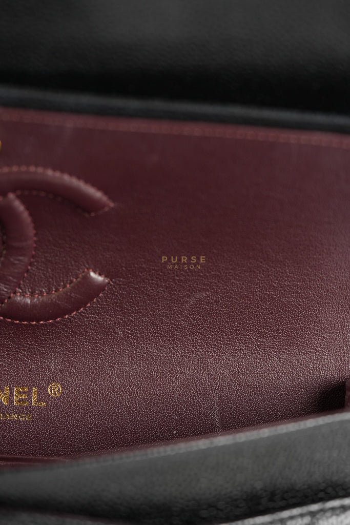 Classic Double Flap Medium in Black Caviar Leather and Gold Hardware (Microchip) | Purse Maison Luxury Bags Shop