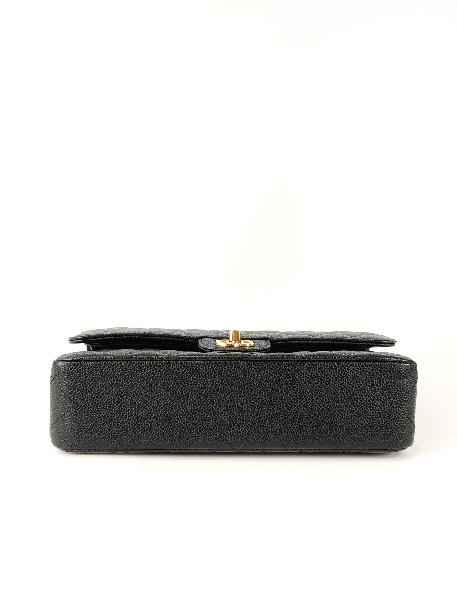 Classic Double Flap Medium in Black Caviar Leather and Gold Hardware (Microchip) | Purse Maison Luxury Bags Shop