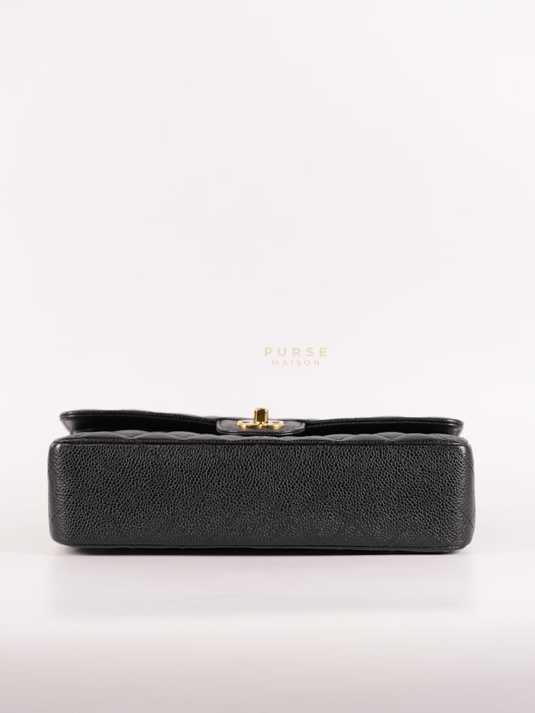 Classic Double Flap Medium in Black Caviar Leather and Gold Hardware (Microchip) | Purse Maison Luxury Bags Shop