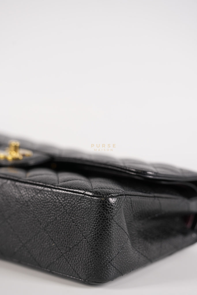 Classic Double Flap Medium in Black Caviar Leather and Gold Hardware (Microchip) | Purse Maison Luxury Bags Shop
