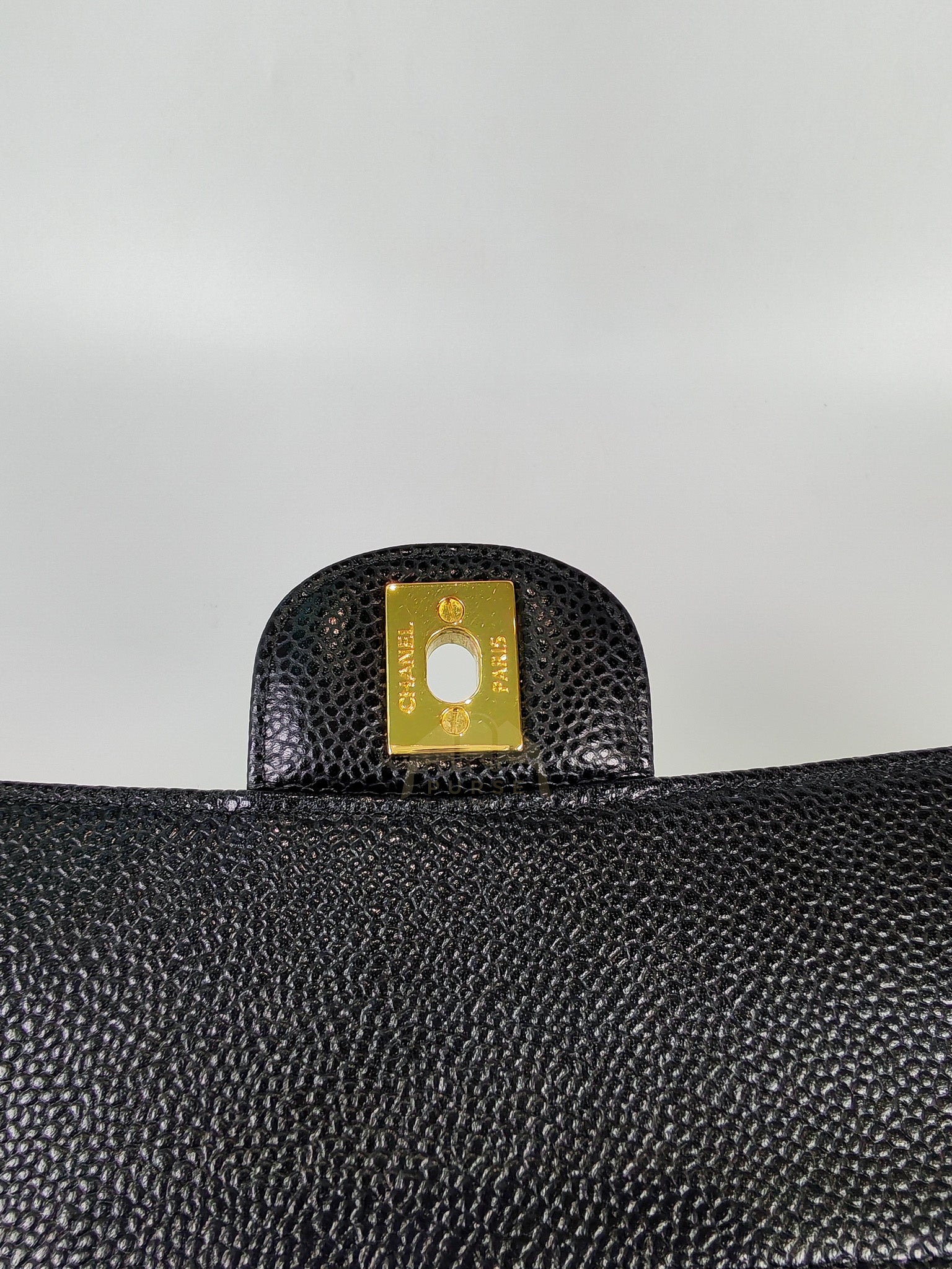 Classic Double Flap Medium in Black Caviar Leather and Gold Hardware Series 20 | Purse Maison Luxury Bags Shop