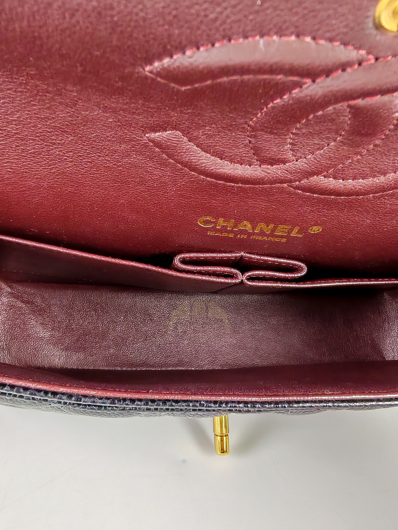 Classic Double Flap Medium in Black Caviar Leather and Gold Hardware Series 20 | Purse Maison Luxury Bags Shop