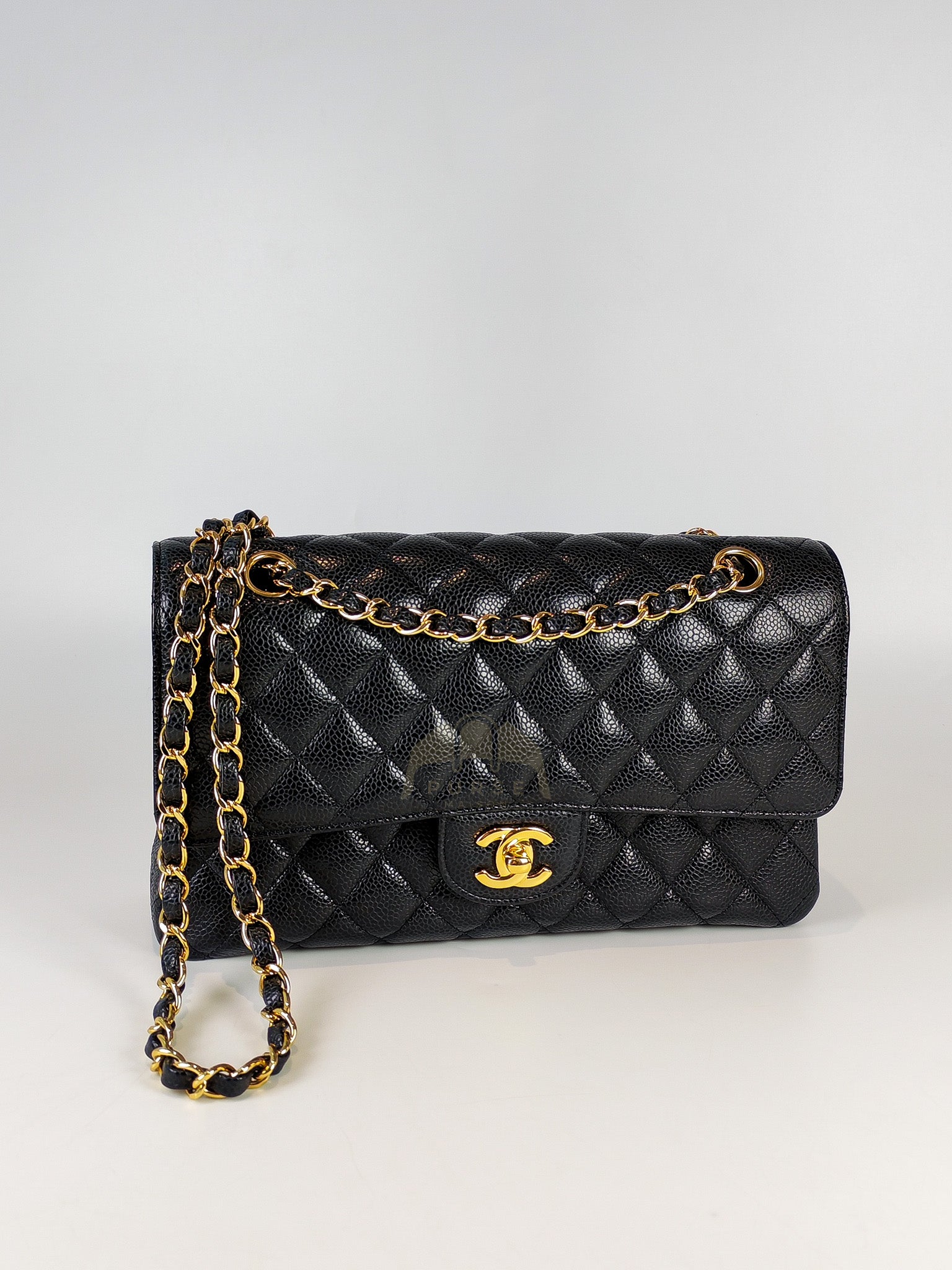 Classic Double Flap Medium in Black Caviar Leather and Gold Hardware Series 20 | Purse Maison Luxury Bags Shop