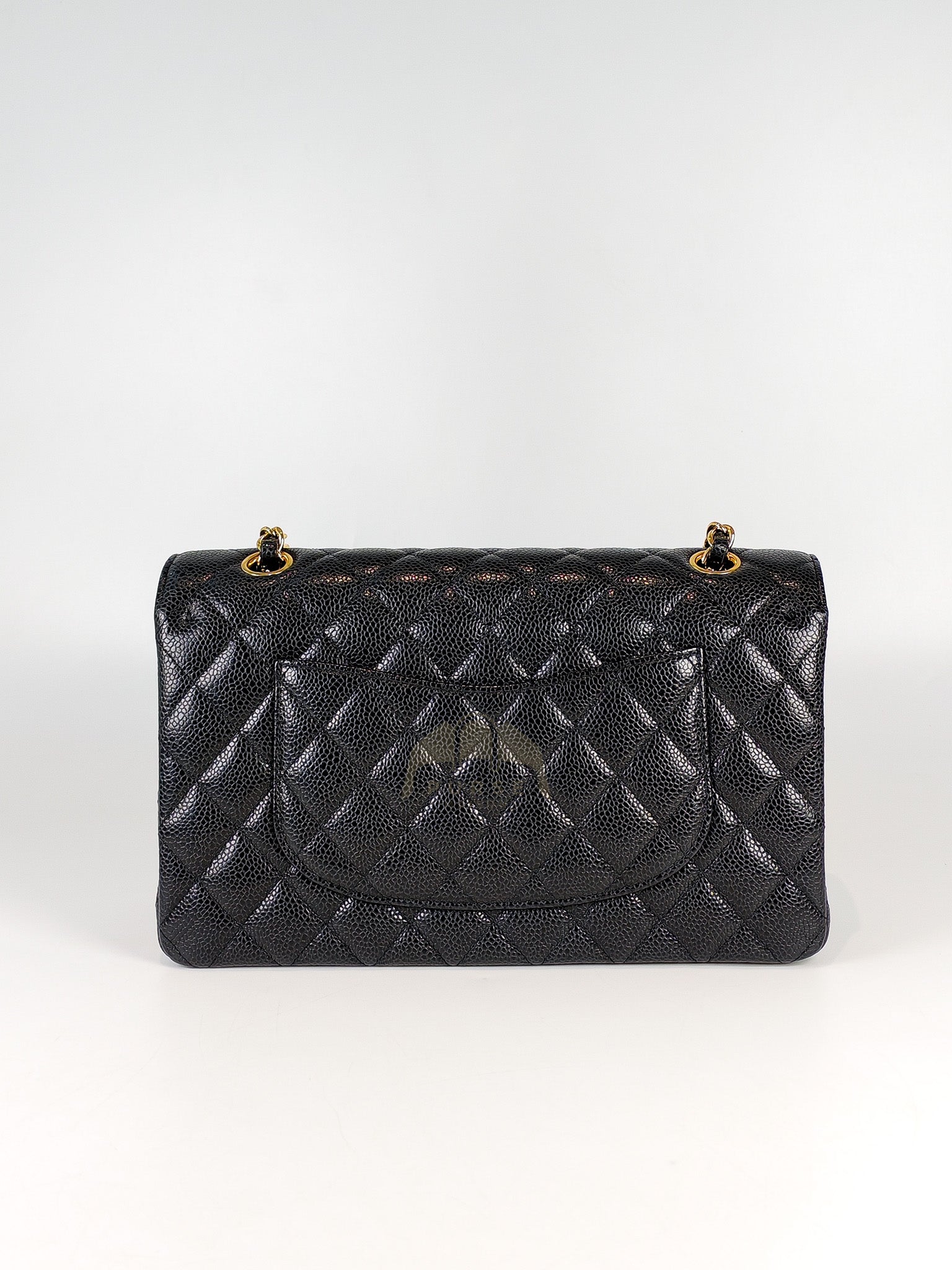 Classic Double Flap Medium in Black Caviar Leather and Gold Hardware Series 20 | Purse Maison Luxury Bags Shop