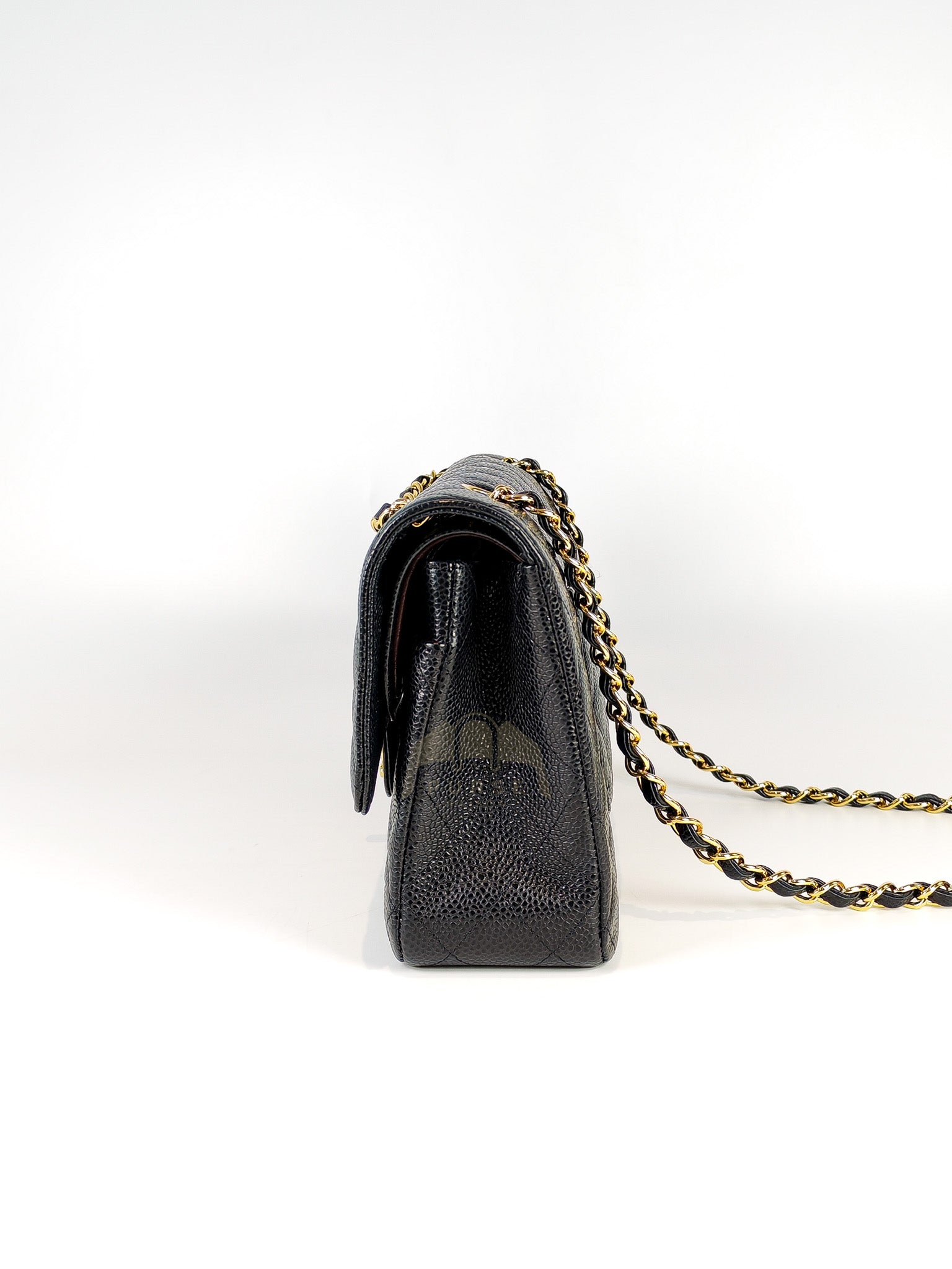 Classic Double Flap Medium in Black Caviar Leather and Gold Hardware Series 20 | Purse Maison Luxury Bags Shop