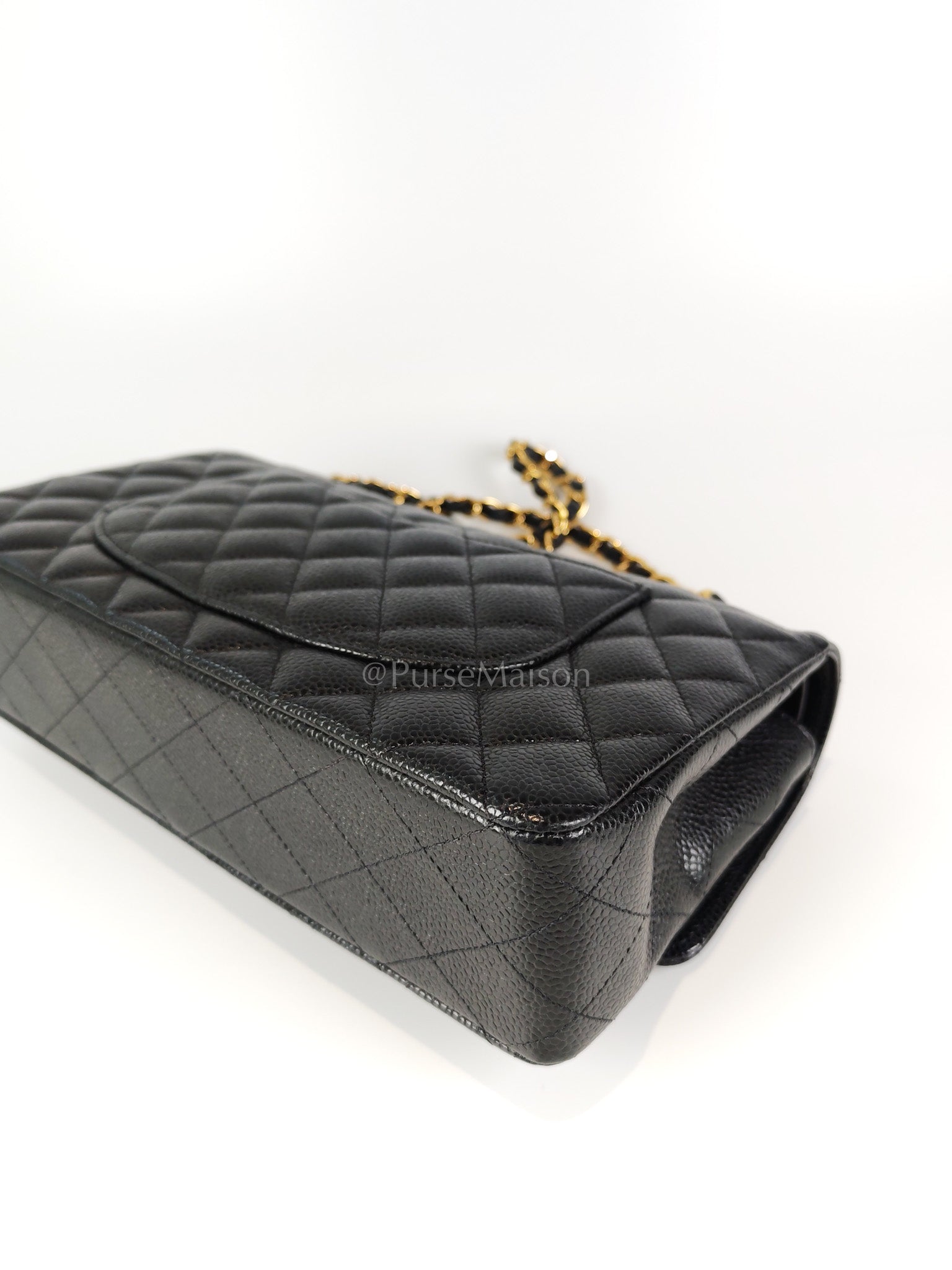 Classic Double Flap Medium in Black Caviar Leather and Gold Hardware Series 29 | Purse Maison Luxury Bags Shop
