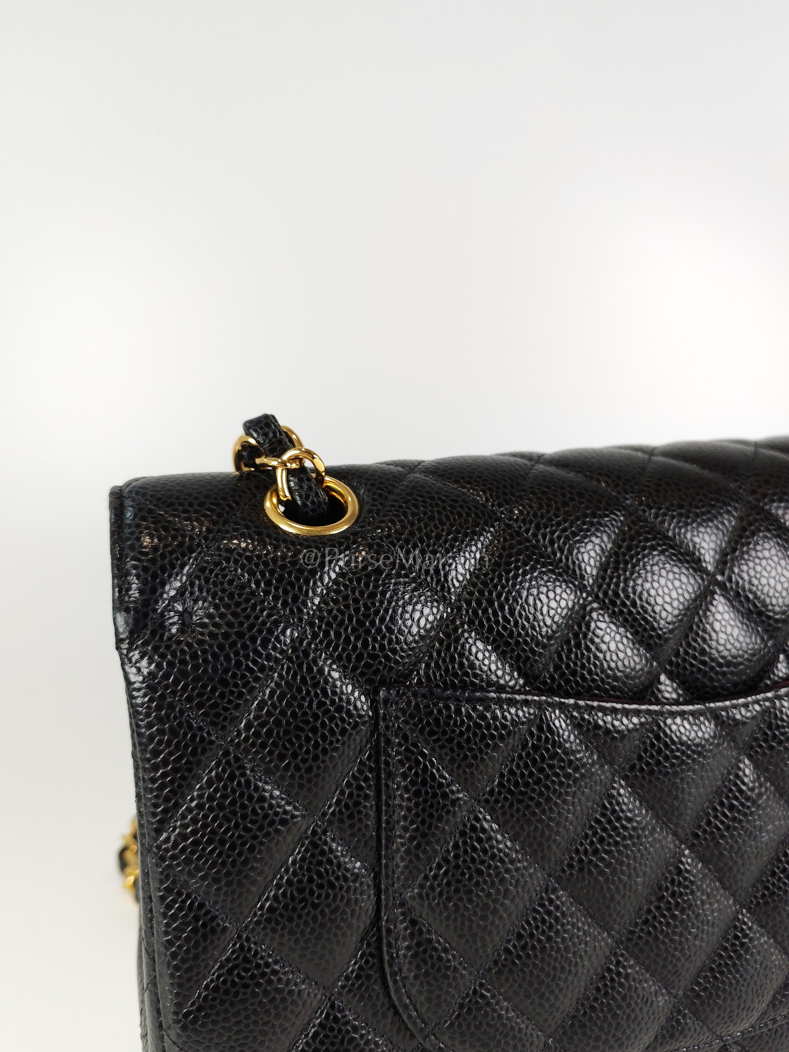 Classic Double Flap Medium in Black Caviar Leather and Gold Hardware Series 29 | Purse Maison Luxury Bags Shop