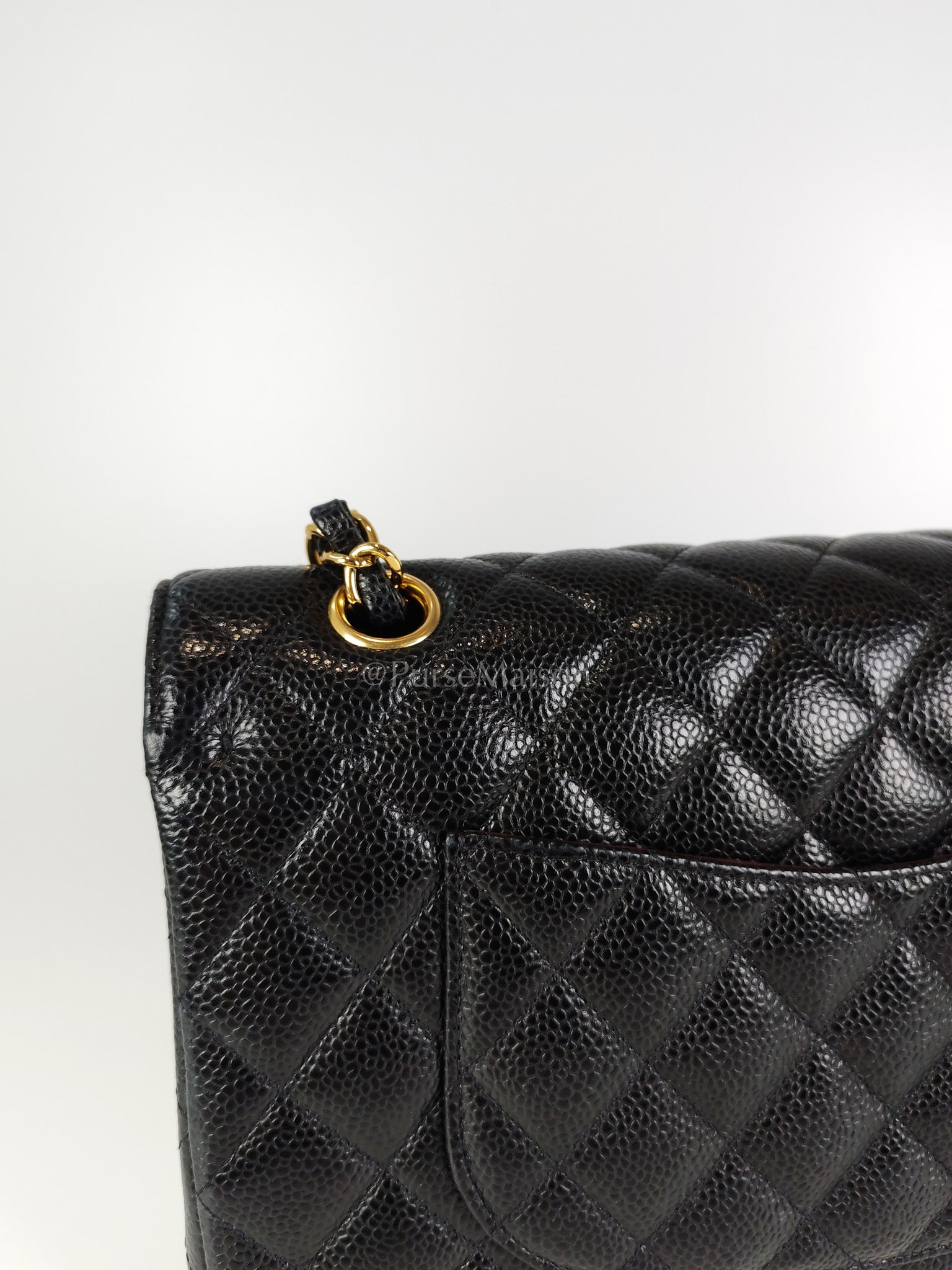 Classic Double Flap Medium in Black Caviar Leather and Gold Hardware Series 29 | Purse Maison Luxury Bags Shop