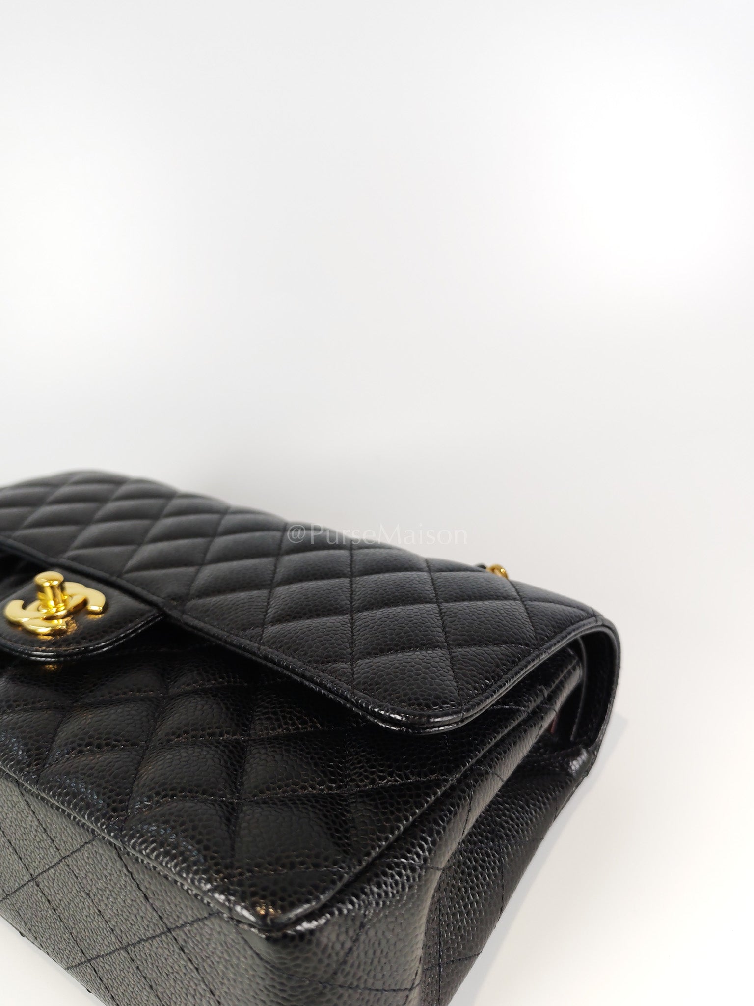 Classic Double Flap Medium in Black Caviar Leather and Gold Hardware Series 29 | Purse Maison Luxury Bags Shop