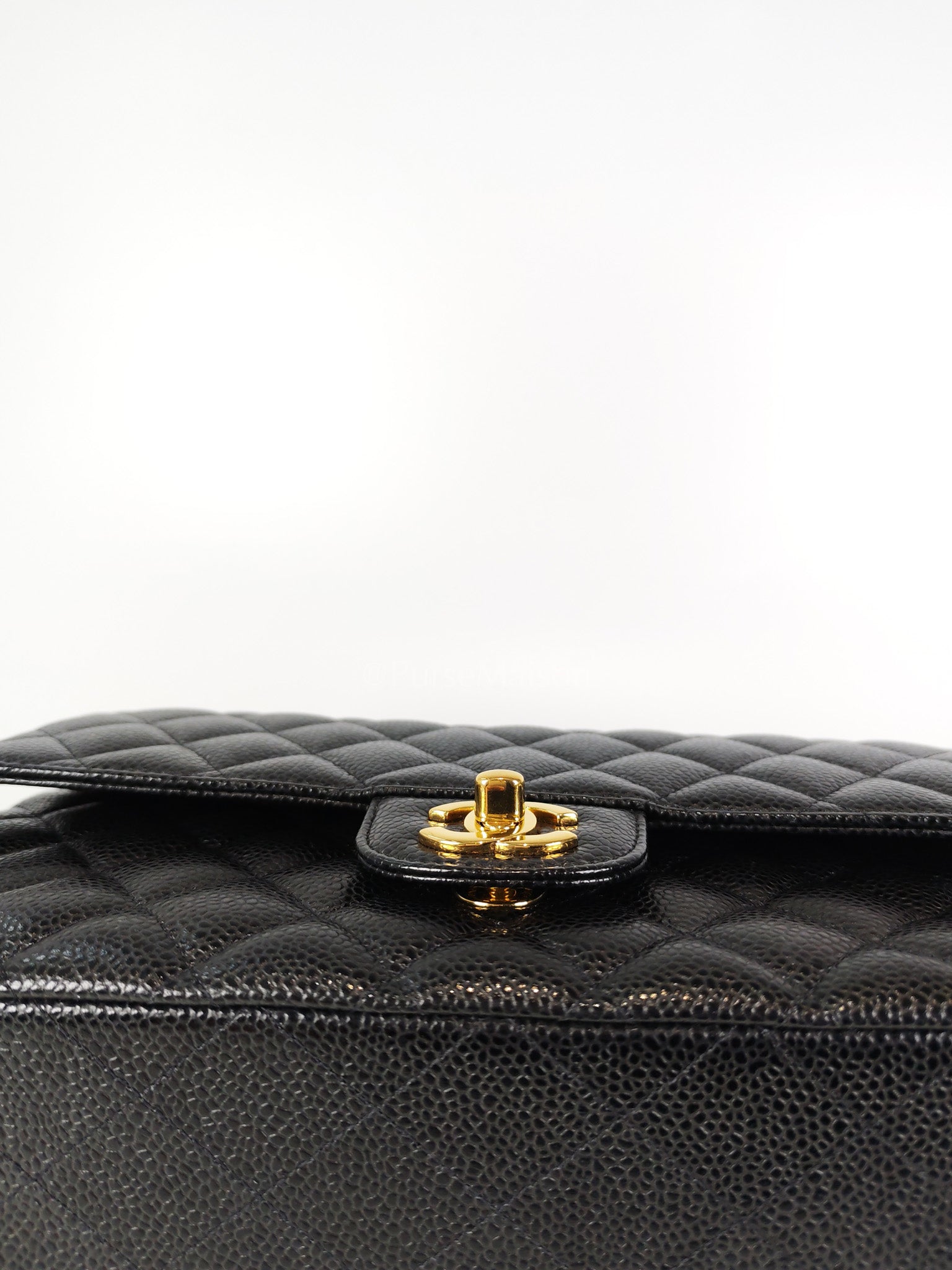 Classic Double Flap Medium in Black Caviar Leather and Gold Hardware Series 29 | Purse Maison Luxury Bags Shop