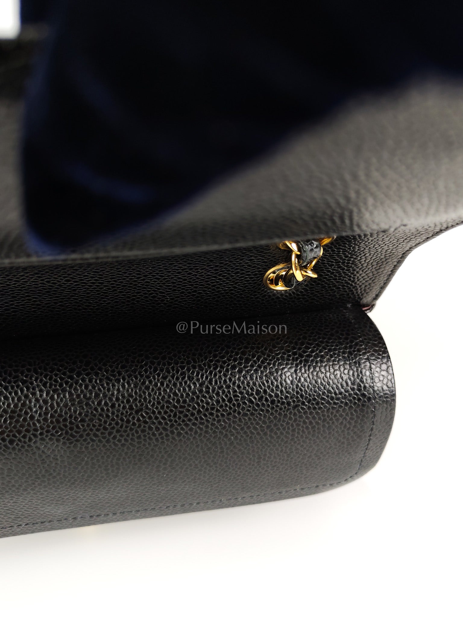 Classic Double Flap Medium in Black Caviar Leather and Gold Hardware Series 29 | Purse Maison Luxury Bags Shop